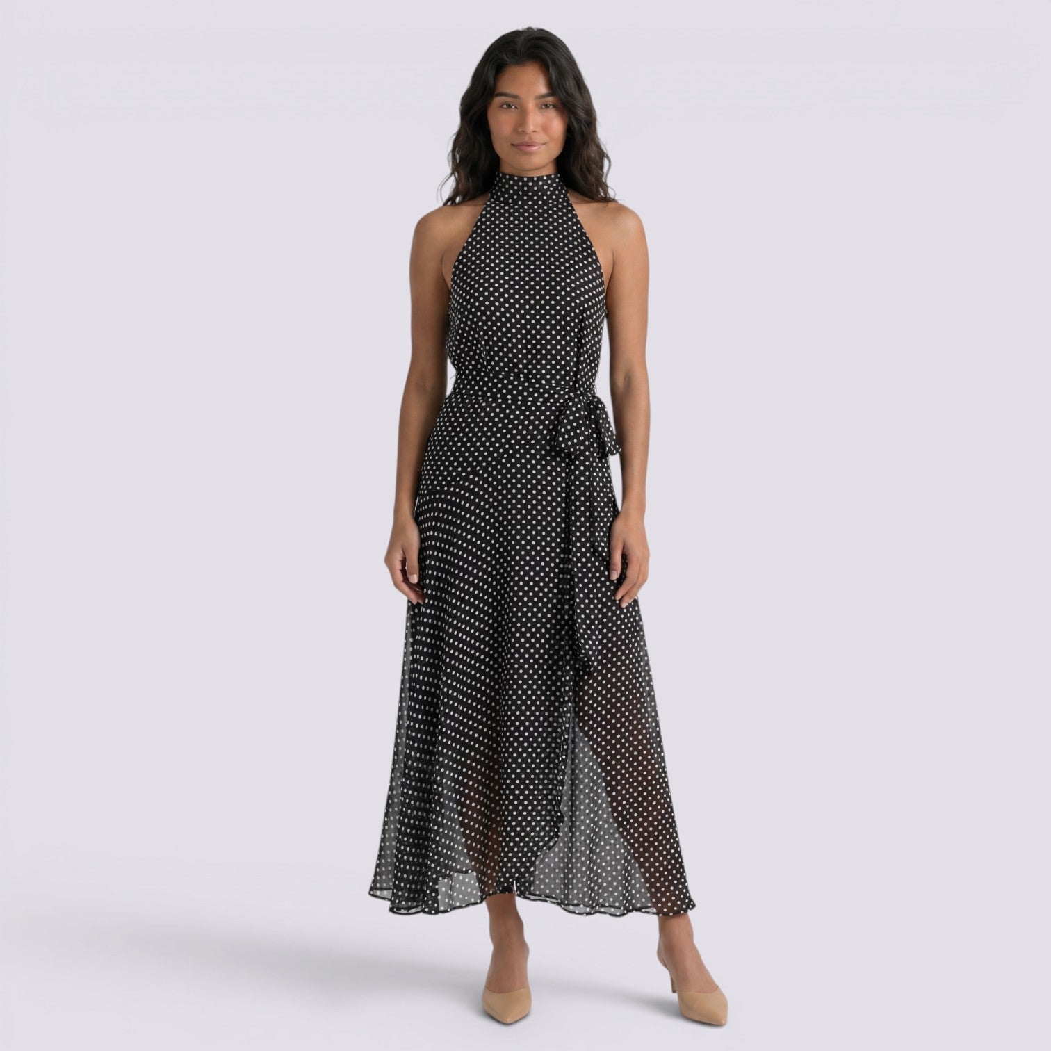 Vestido Midi Halter Mujer Verano Elegante