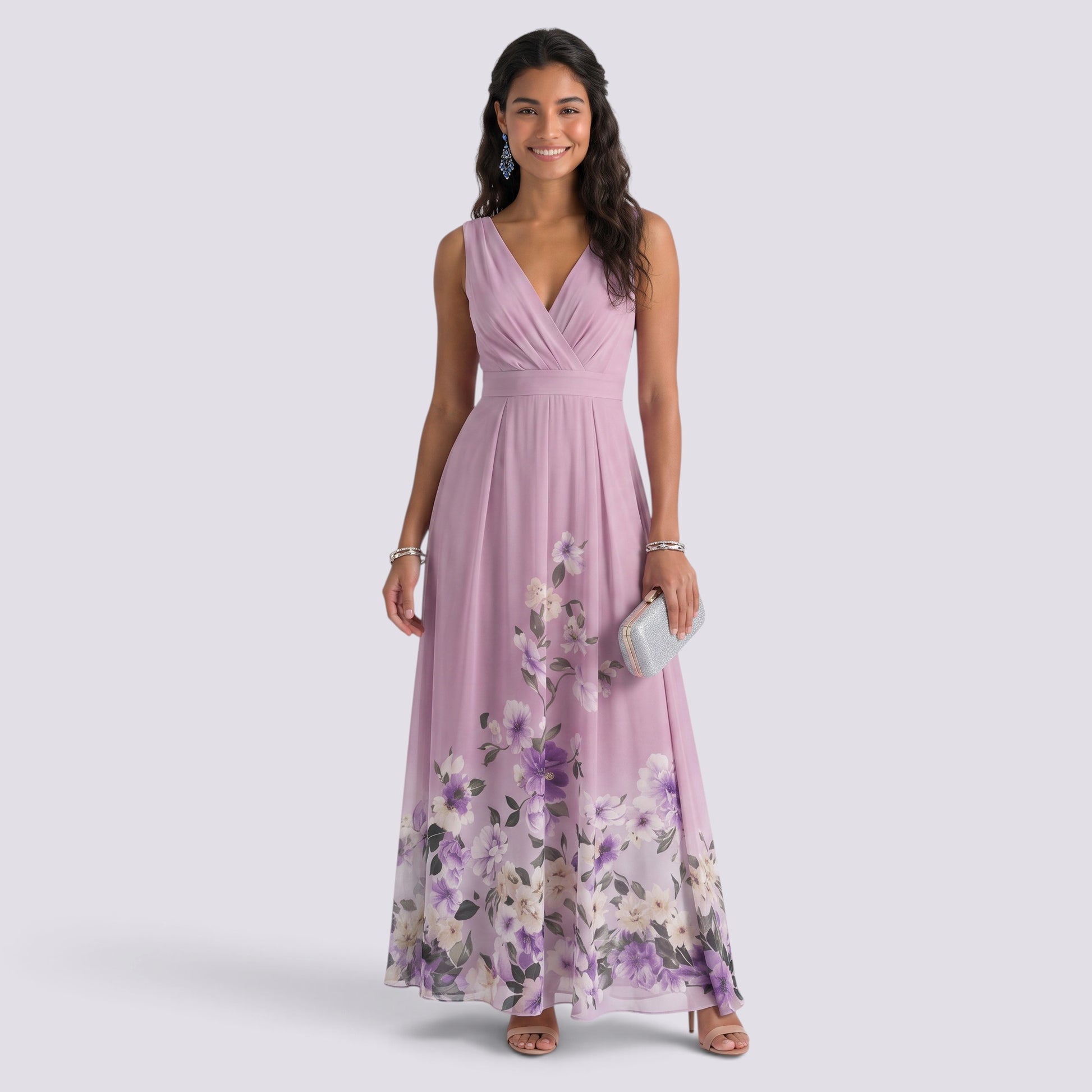 Vestido Largo de Fiesta Mujer Escote V