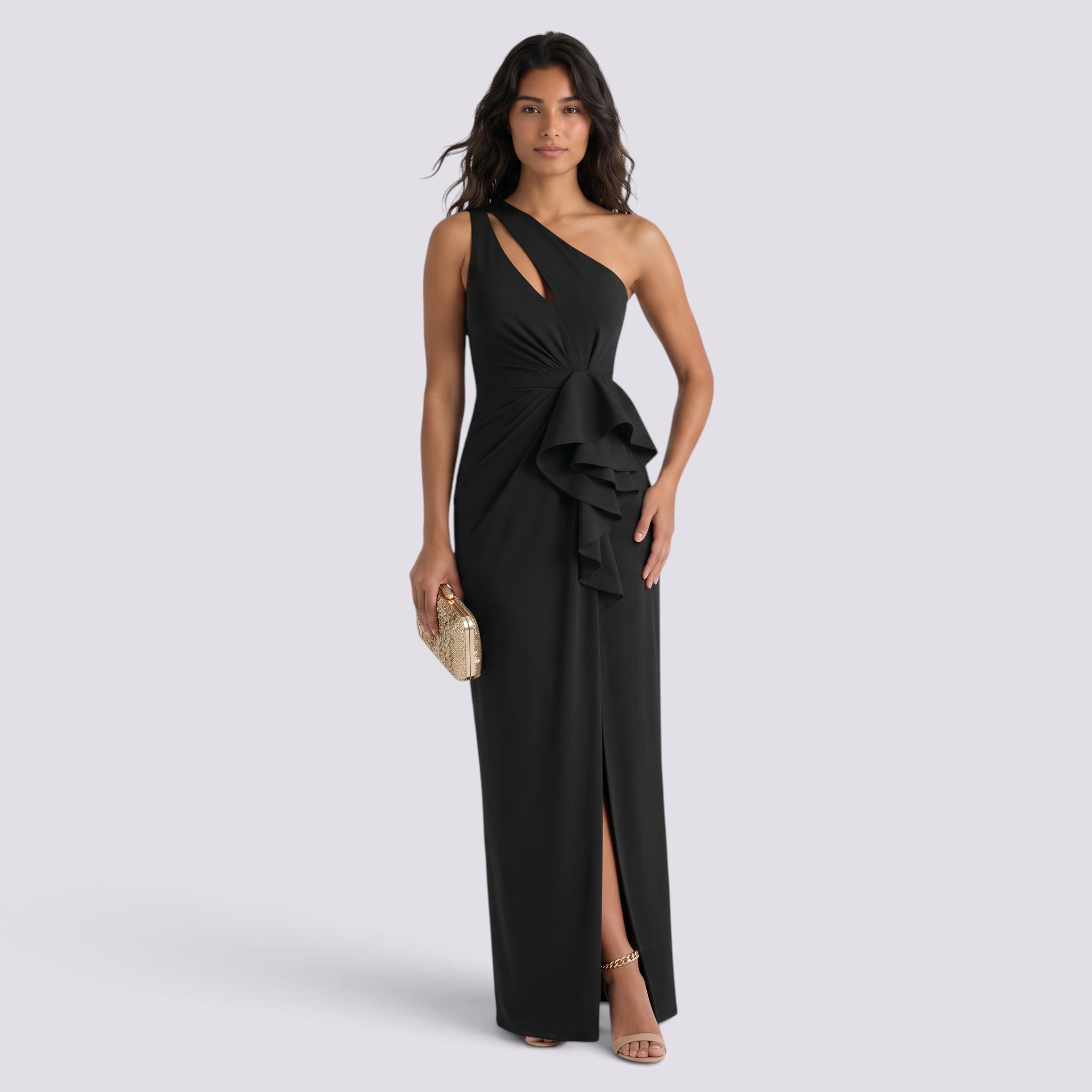 Vestido Mujer Hombro Caído Elegante