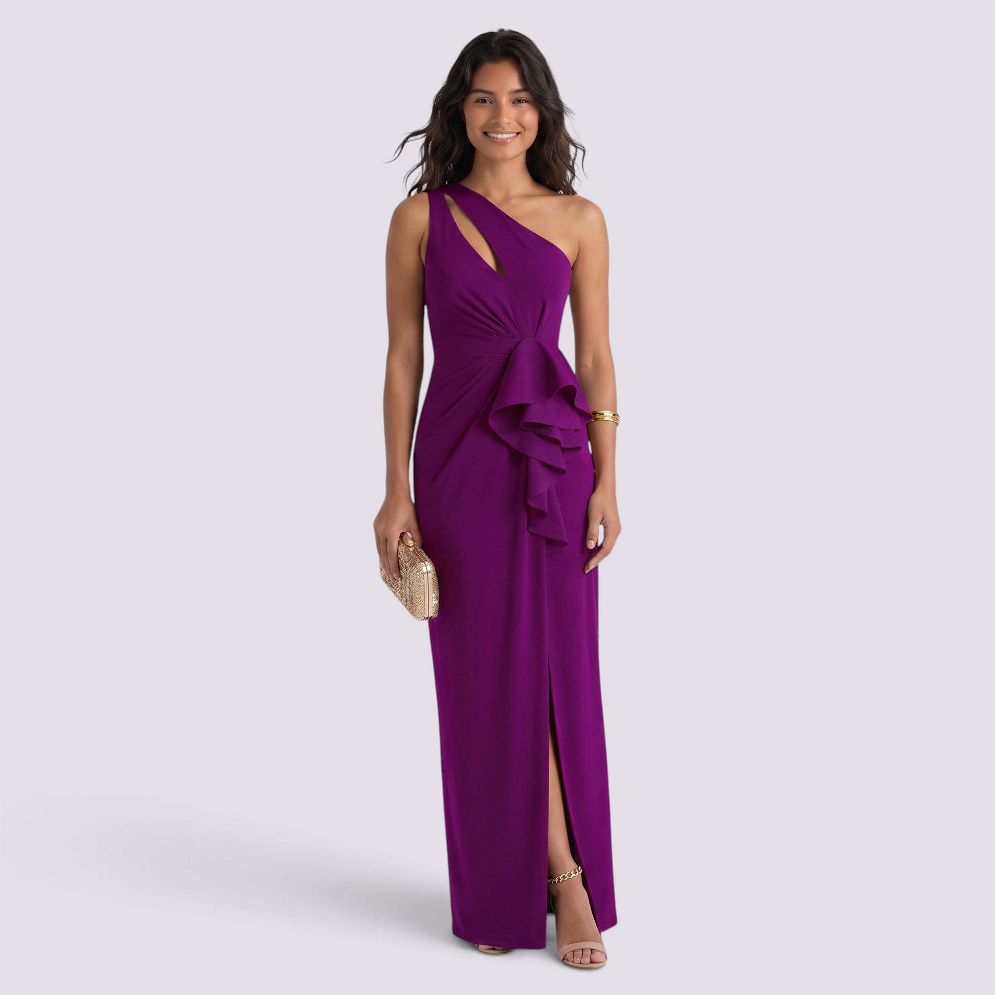 Vestido Mujer Hombro Caído Elegante