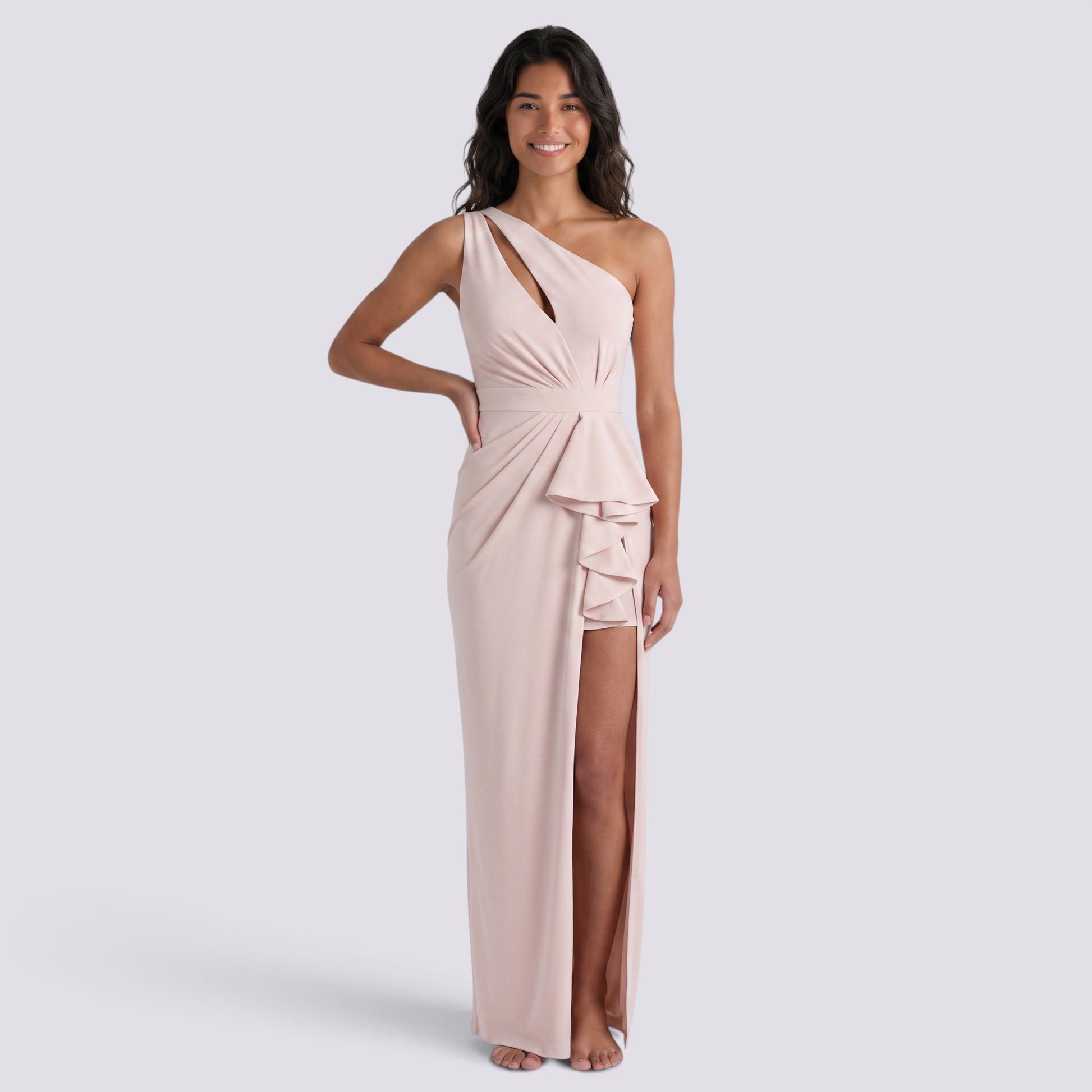 Vestido Mujer Hombro Caído Elegante