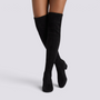 Botas Mosqueteras Mujer Elásticas Forro Cálido Negro - vista frontal