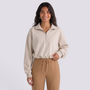 Sudadera Crop Cuello Alto Mujer - Albaricoque - Frontal