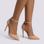 Sandalias de Tacón con Tira Mujer - Nude - Vista frontal