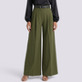 Pantalón Acampanado Mujer Cintura Alta - Verde Militar - Frontal