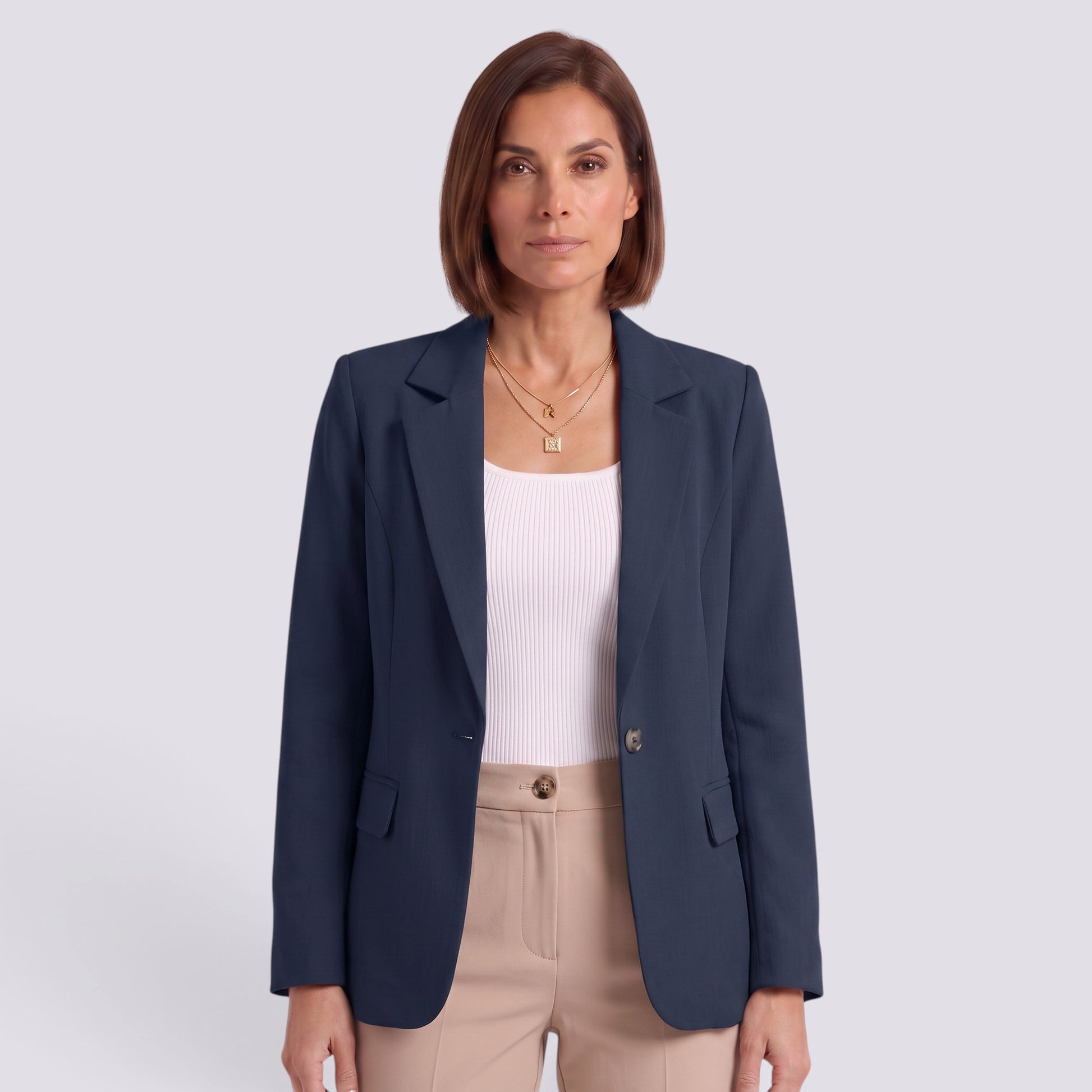 Blazer Mujer Entallado Un Botón