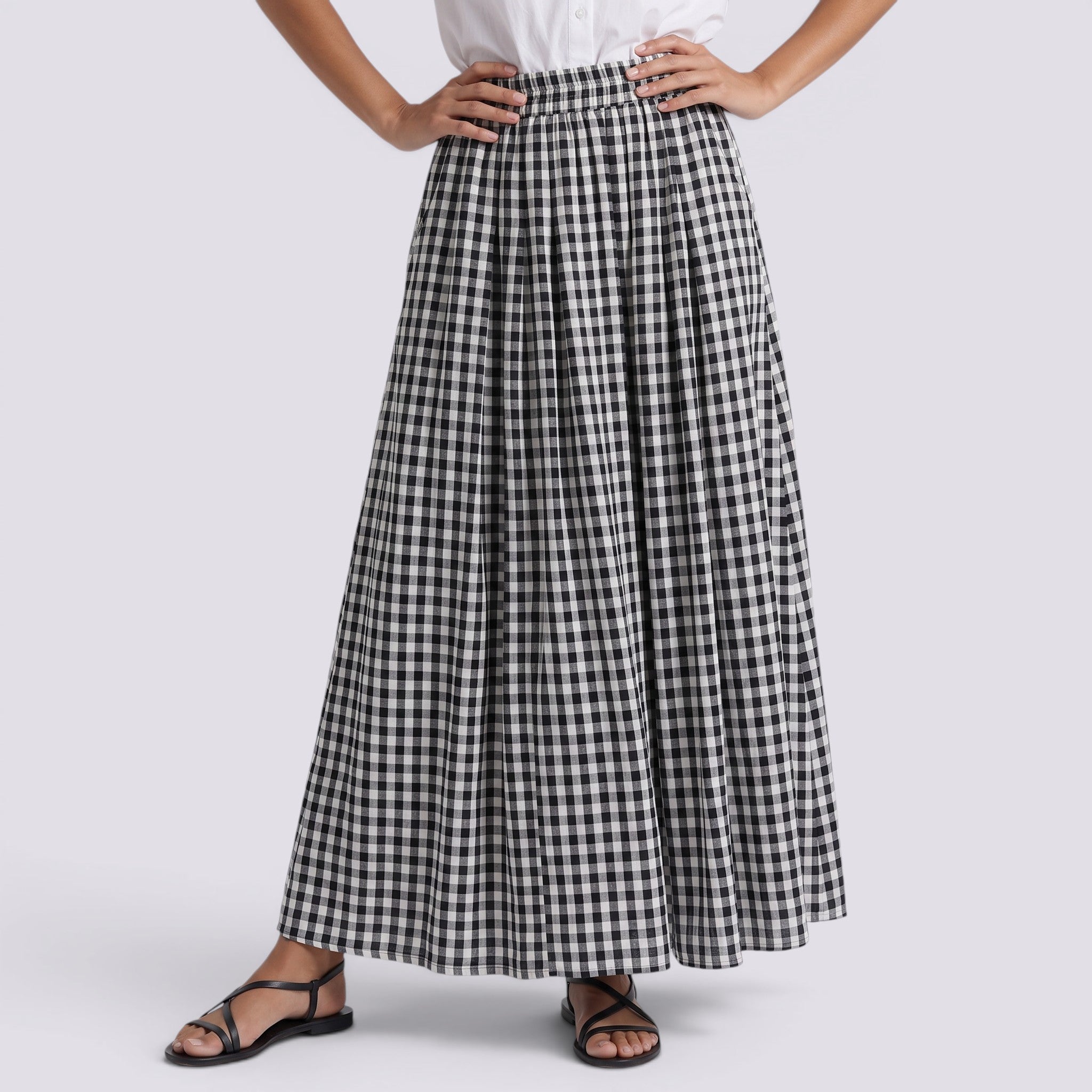 Falda Midi Mujer Cintura Alta Estampada