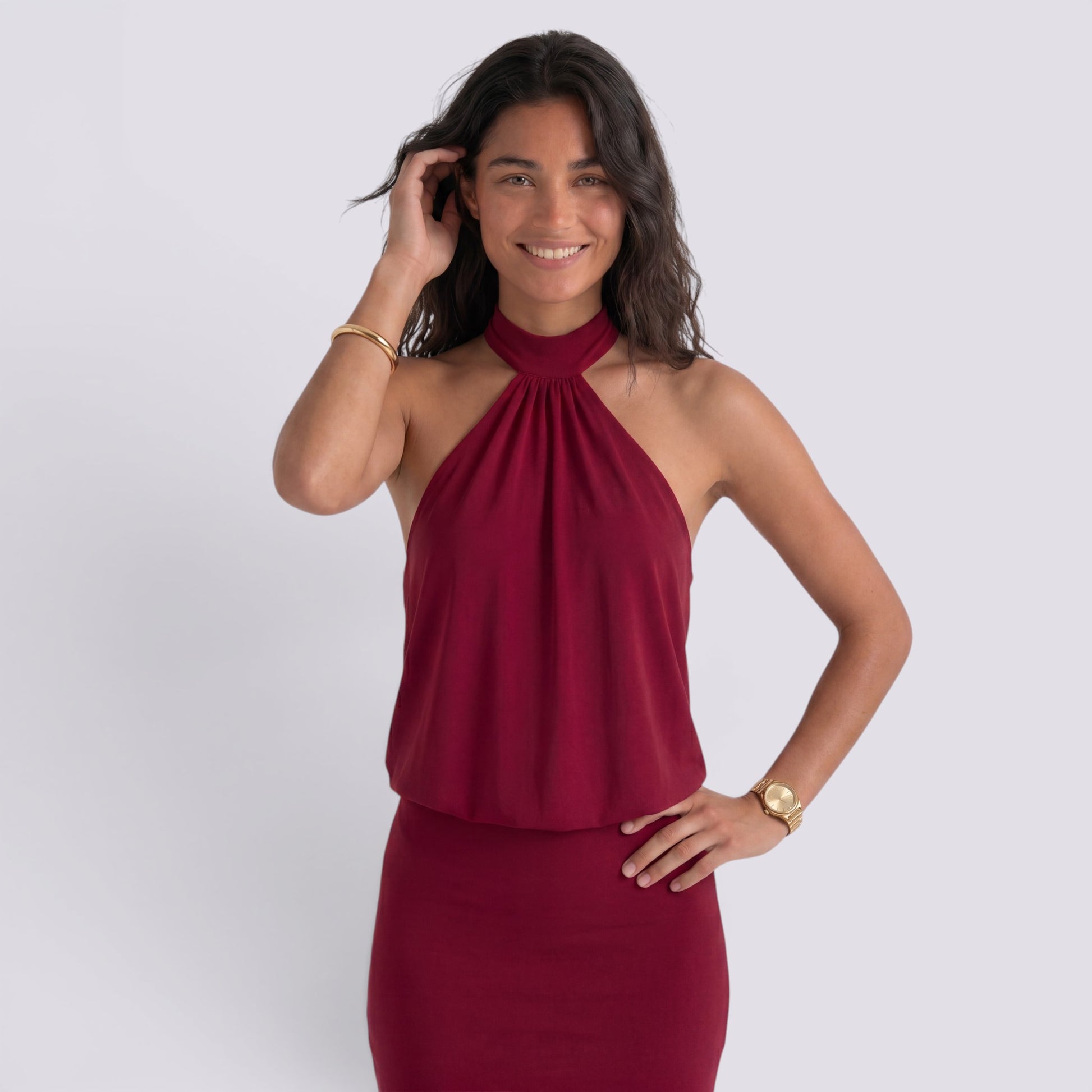 Vestido Halter Mujer Verano Elegante