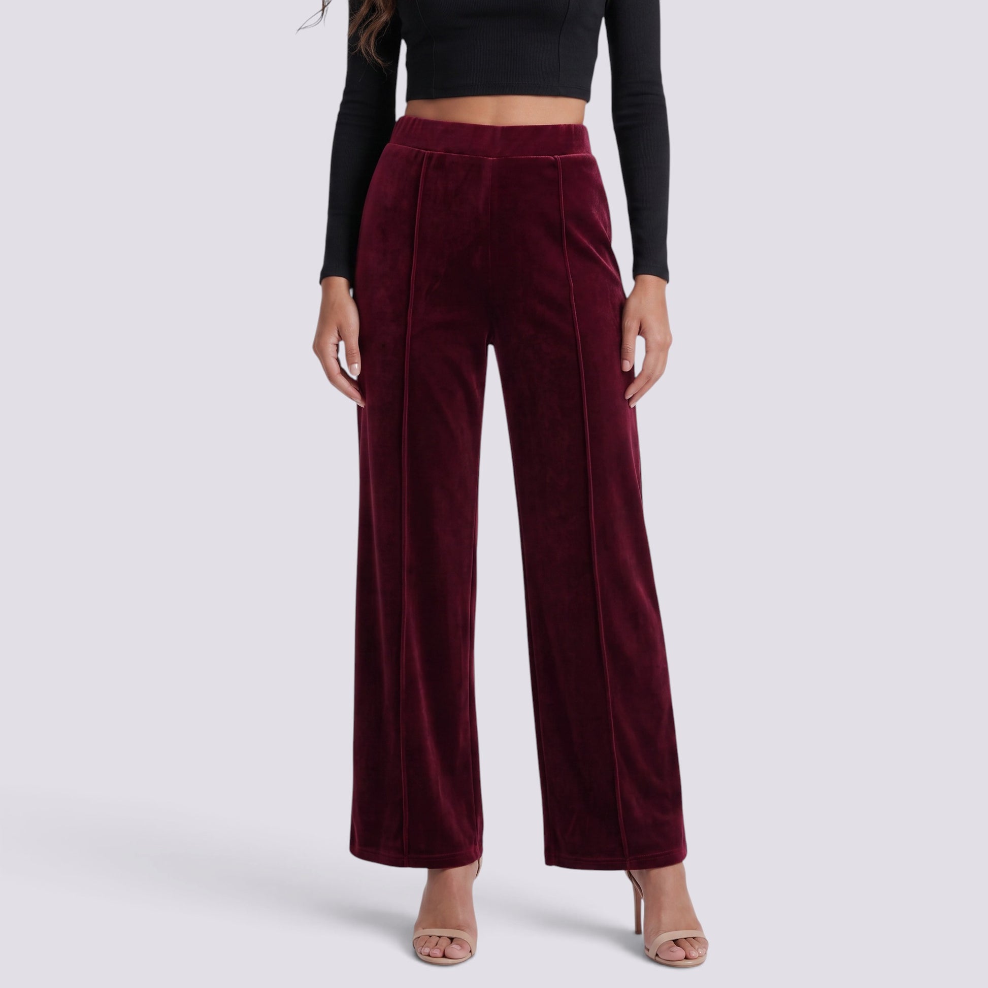 Pantalón Ancho Mujer Efecto Terciopelo