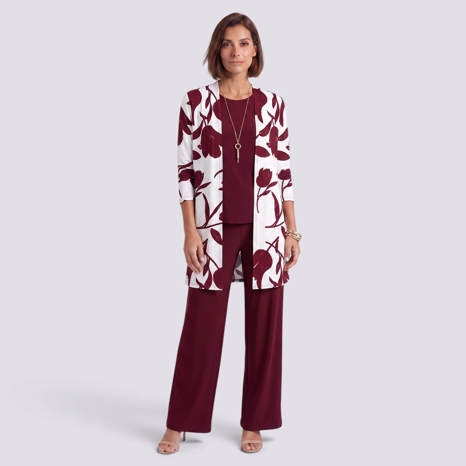 Conjunto Mujer Cárdigan y Pantalón Elegante