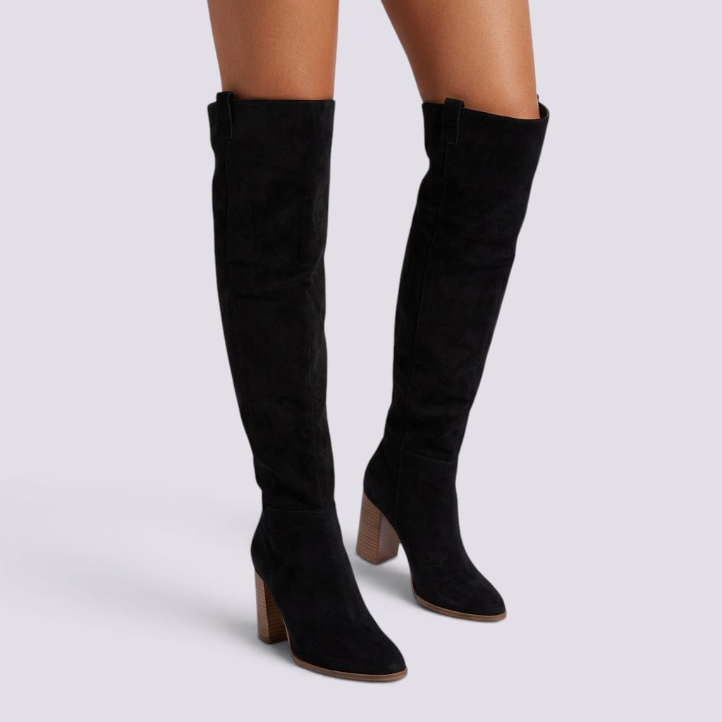 Botas Altas Mujer Punta Fina Ante