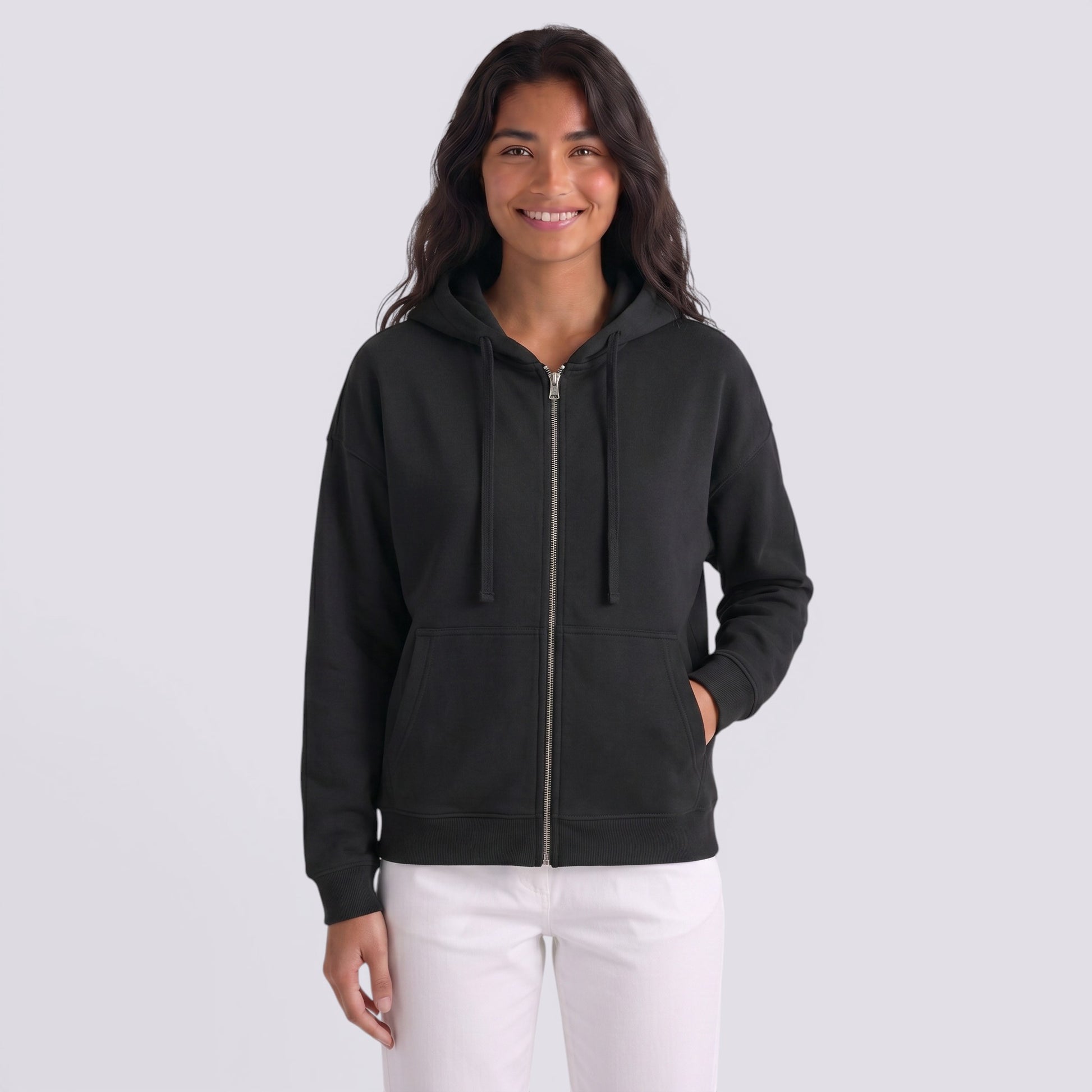 Sudadera Oversize Mujer con Capucha y Cremallera