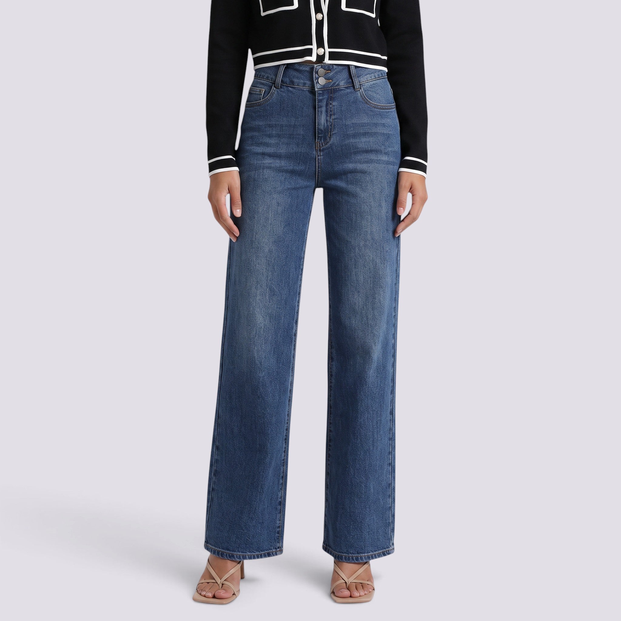 Pantalón Vaquero Mujer Tiro Alto Elástico