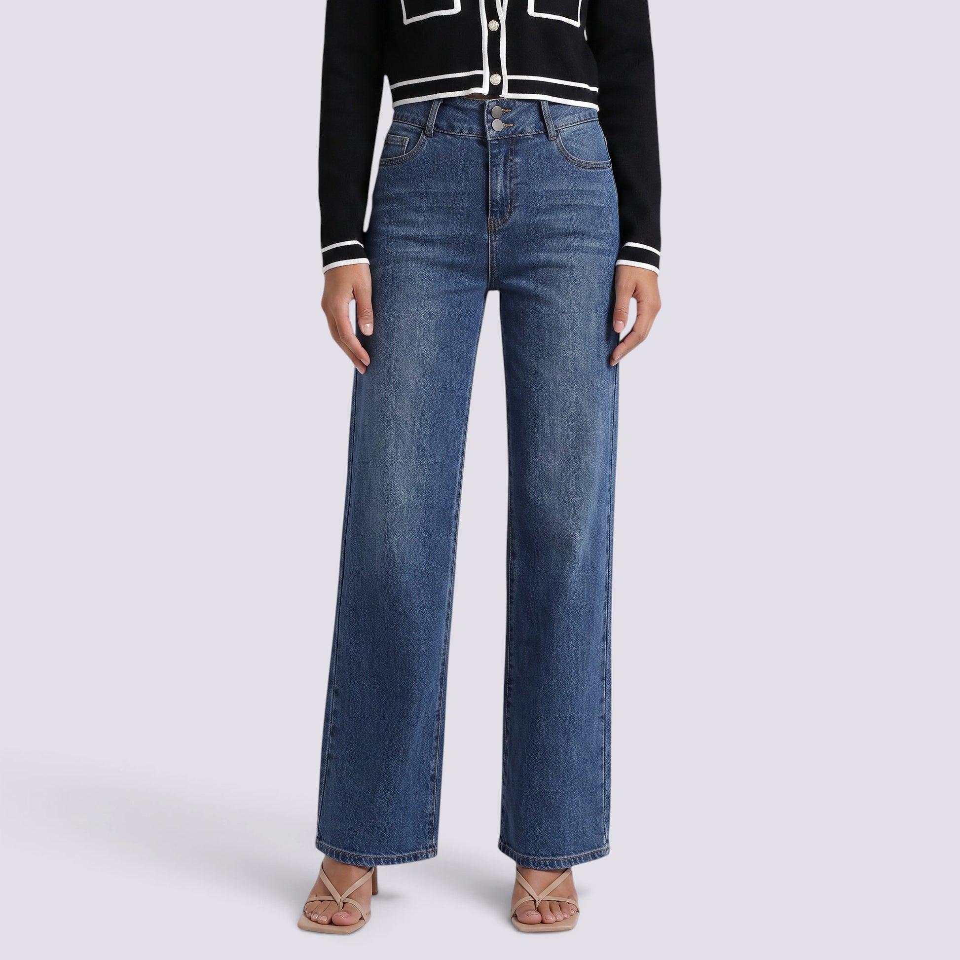 Pantalón Vaquero Mujer Tiro Alto Elástico