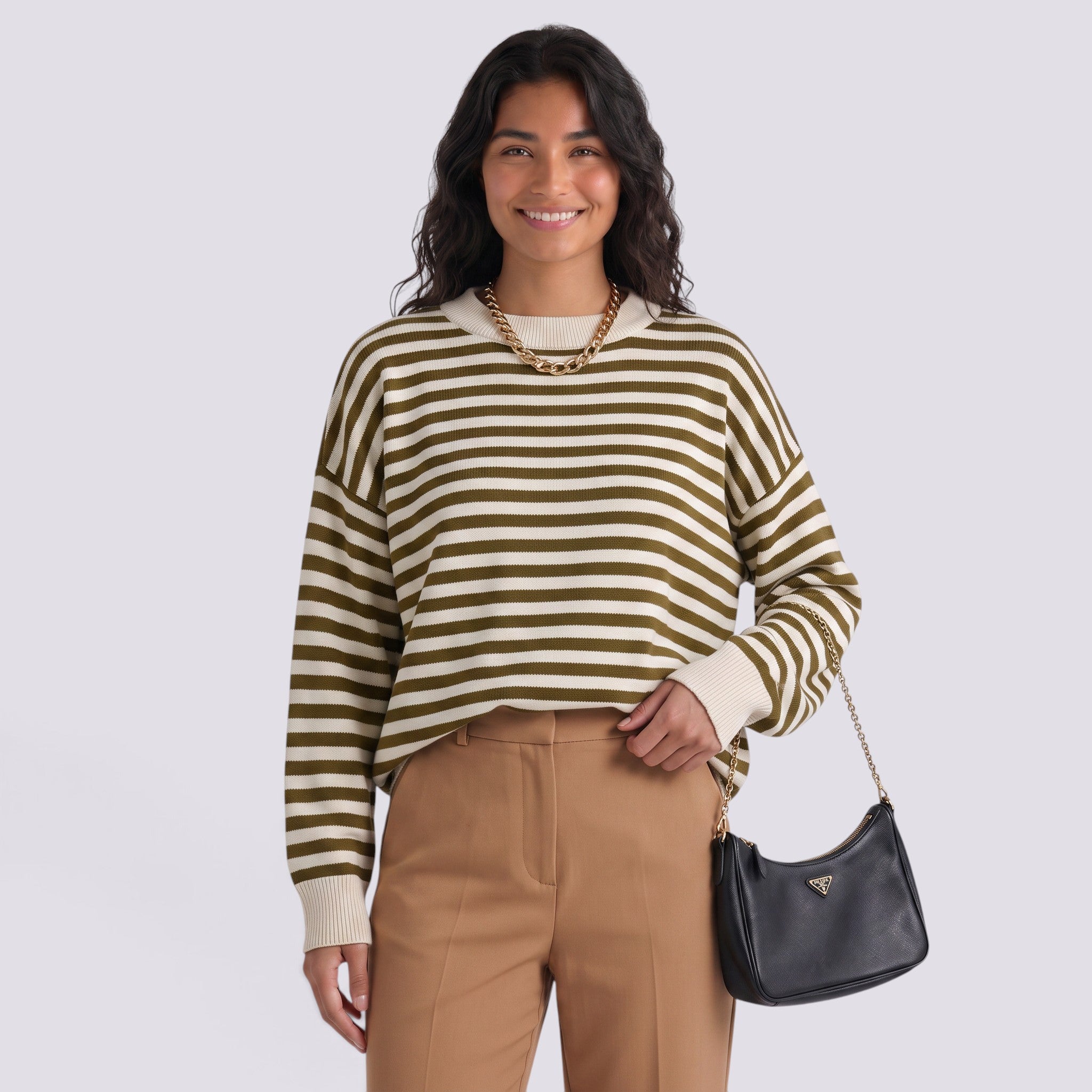 Jersey Mujer Punto Rayas Bicolor