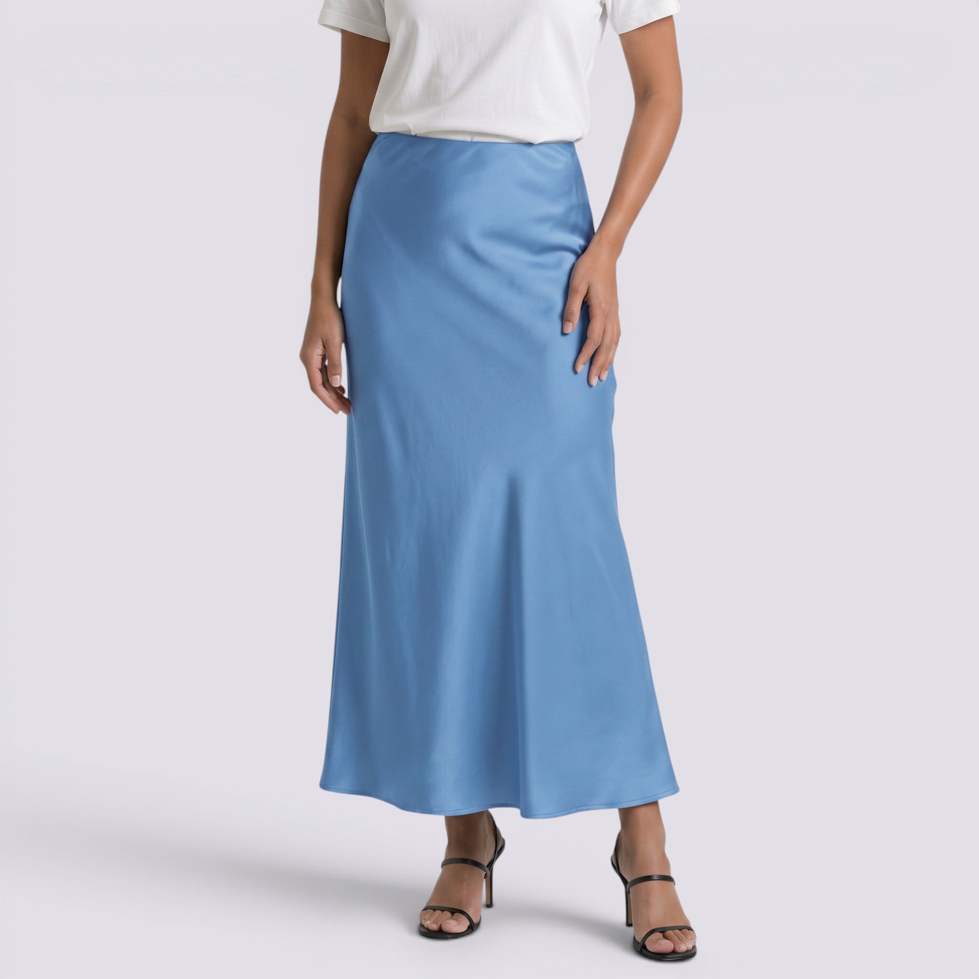 Falda Larga Satinada Mujer Elegante