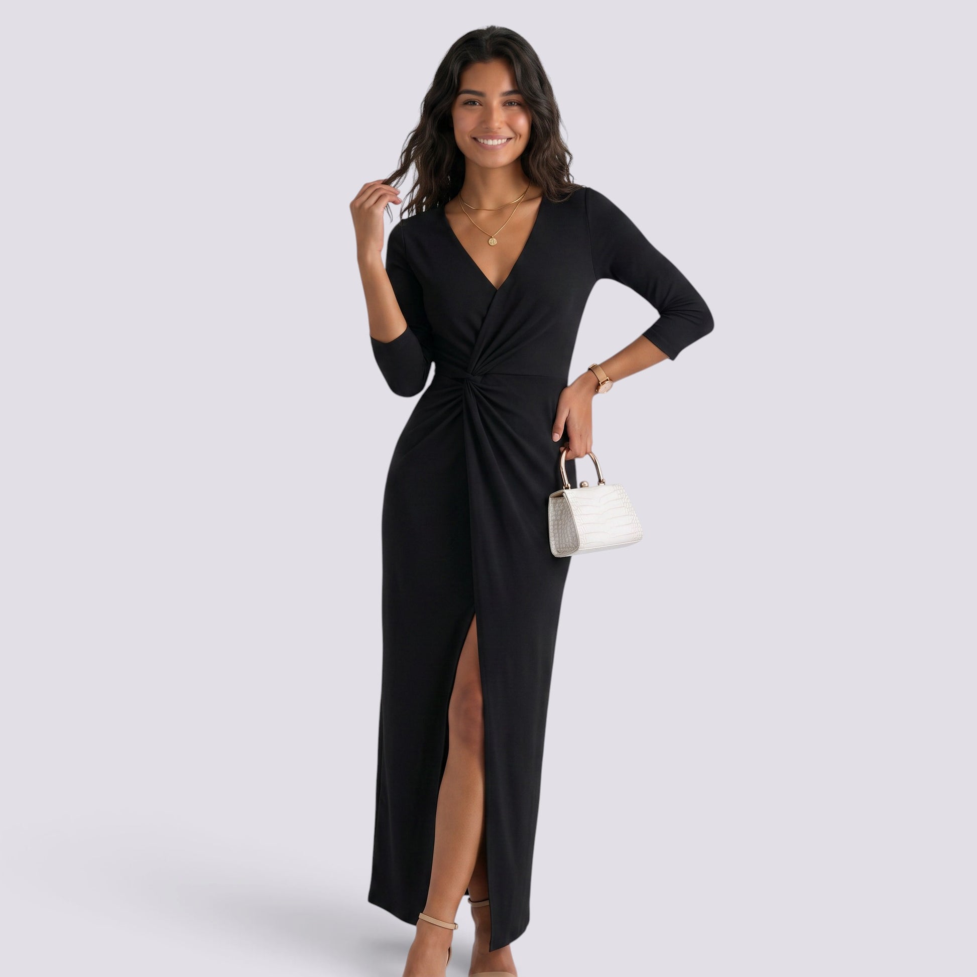 Vestido Largo de Fiesta Mujer Elegante Larga Talle Alto