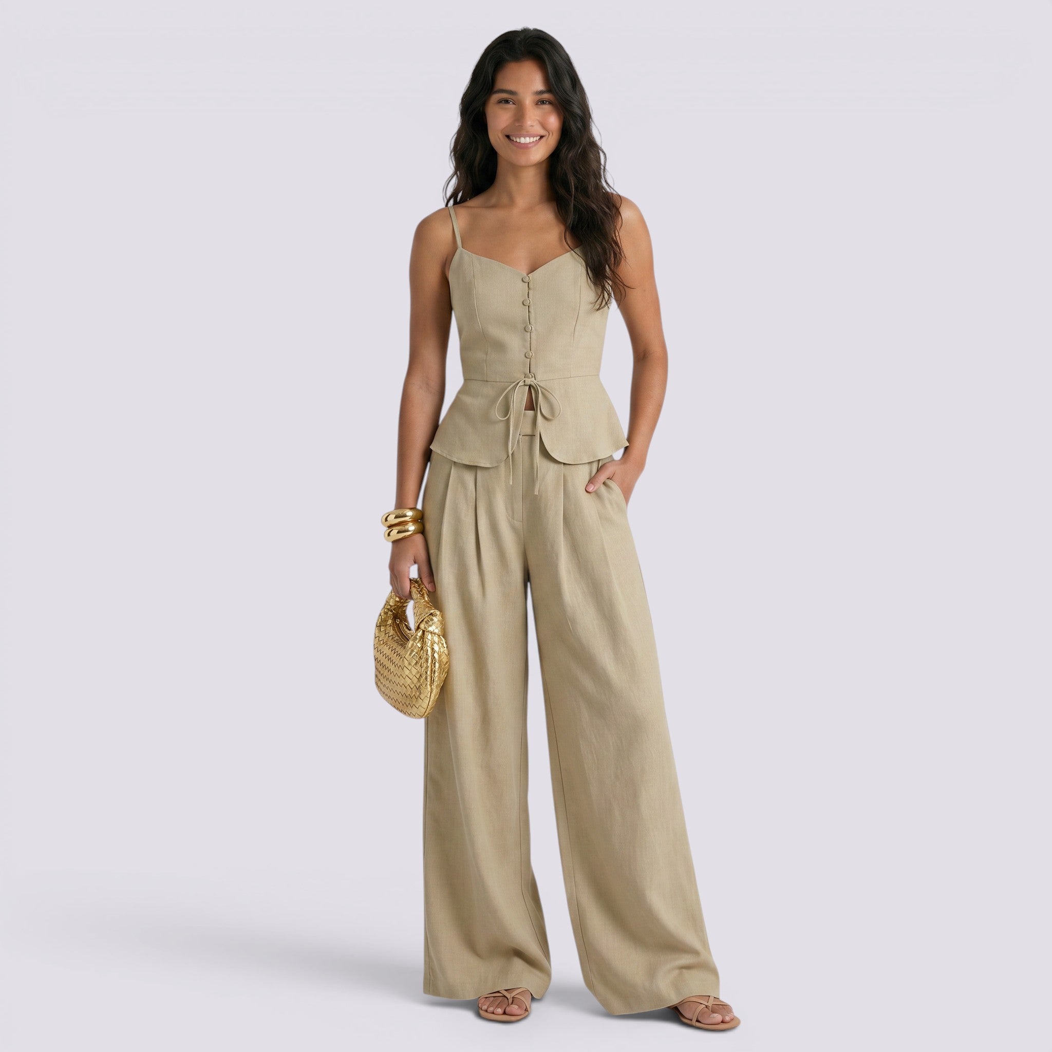 Conjunto Mujer Top Tirantes Cintura Alta