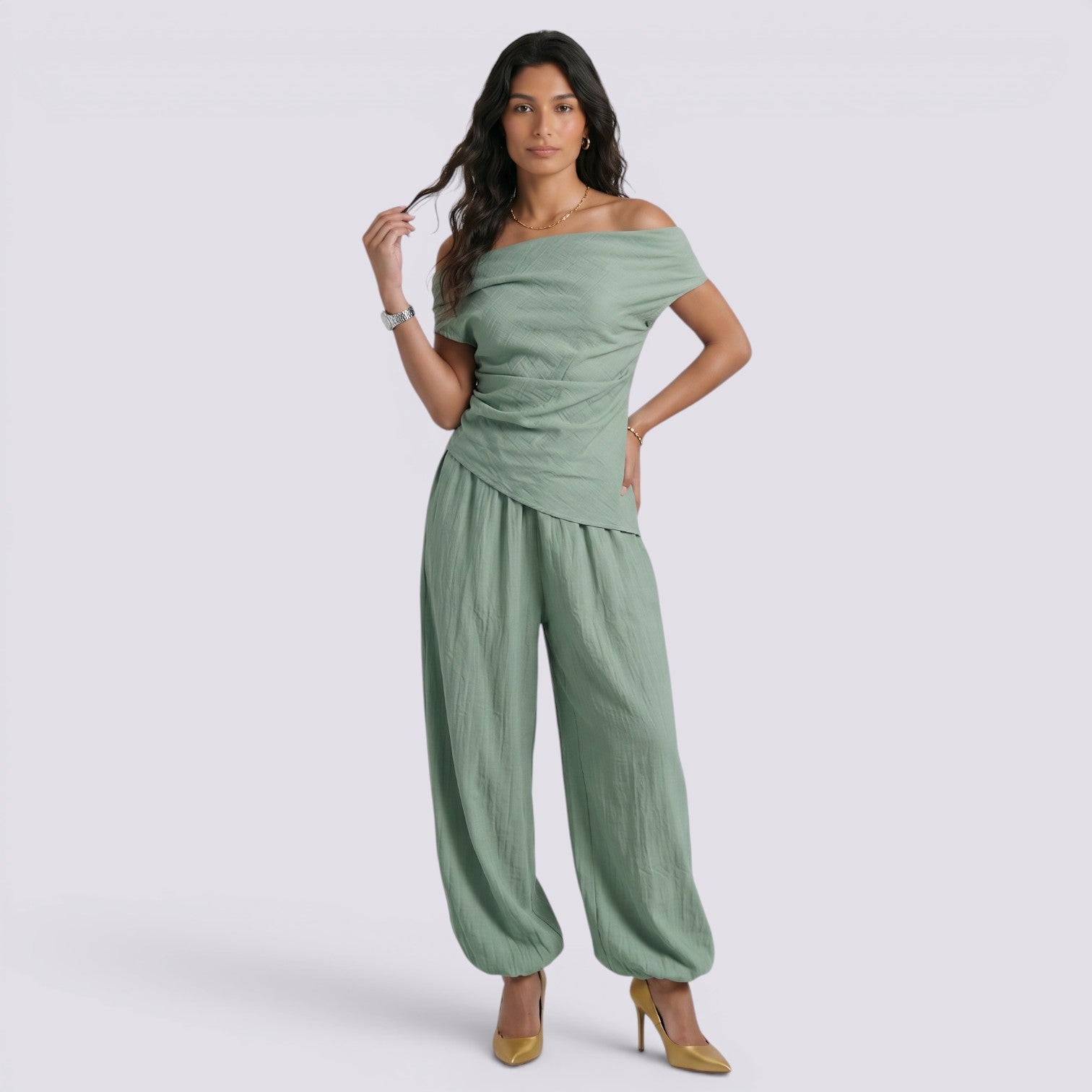 Conjunto Mujer Verano Pantalón Ancho
