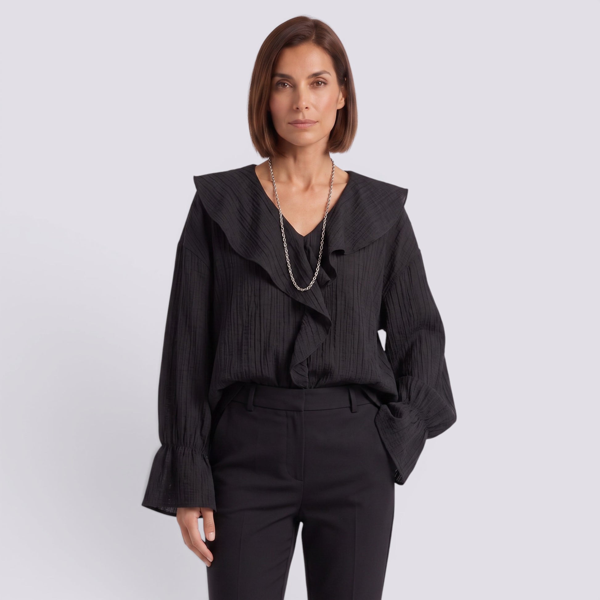 Blusa Mujer Manga Volante Elegante
