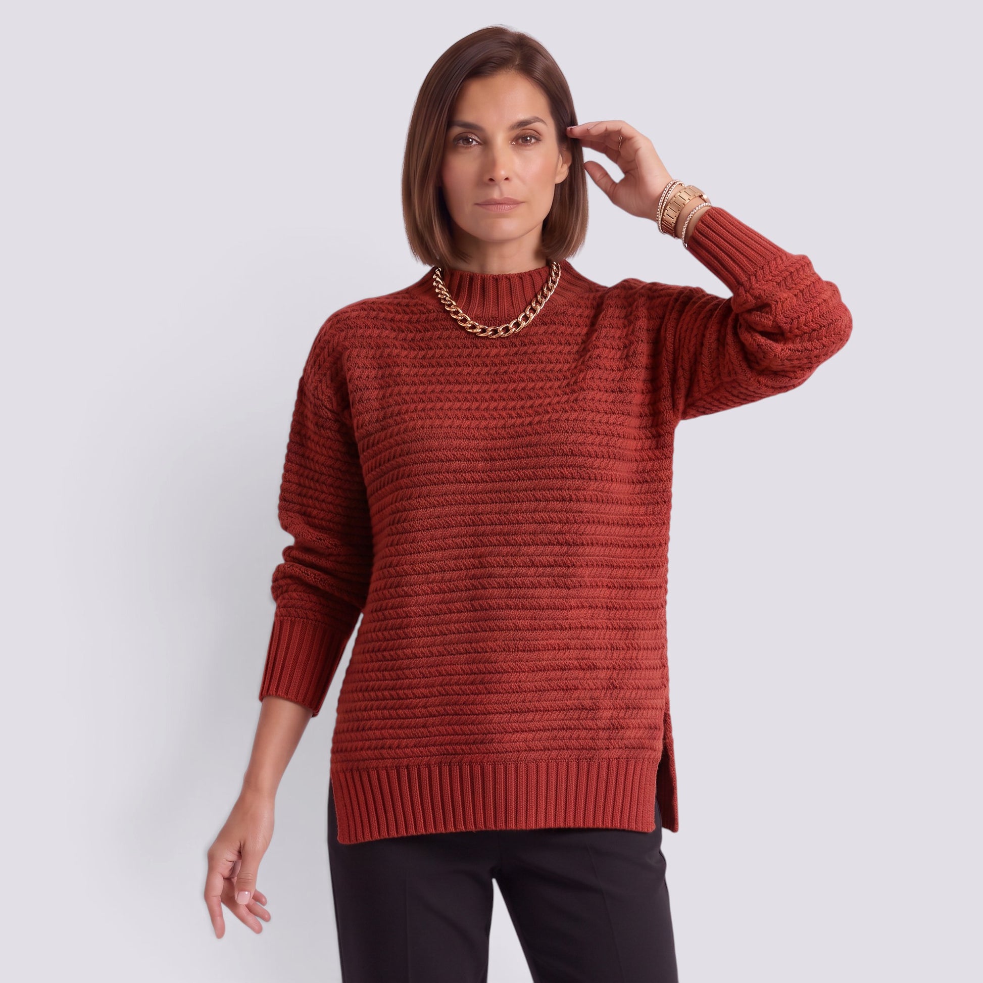 Jersey Mujer de Punto Cuello Alto