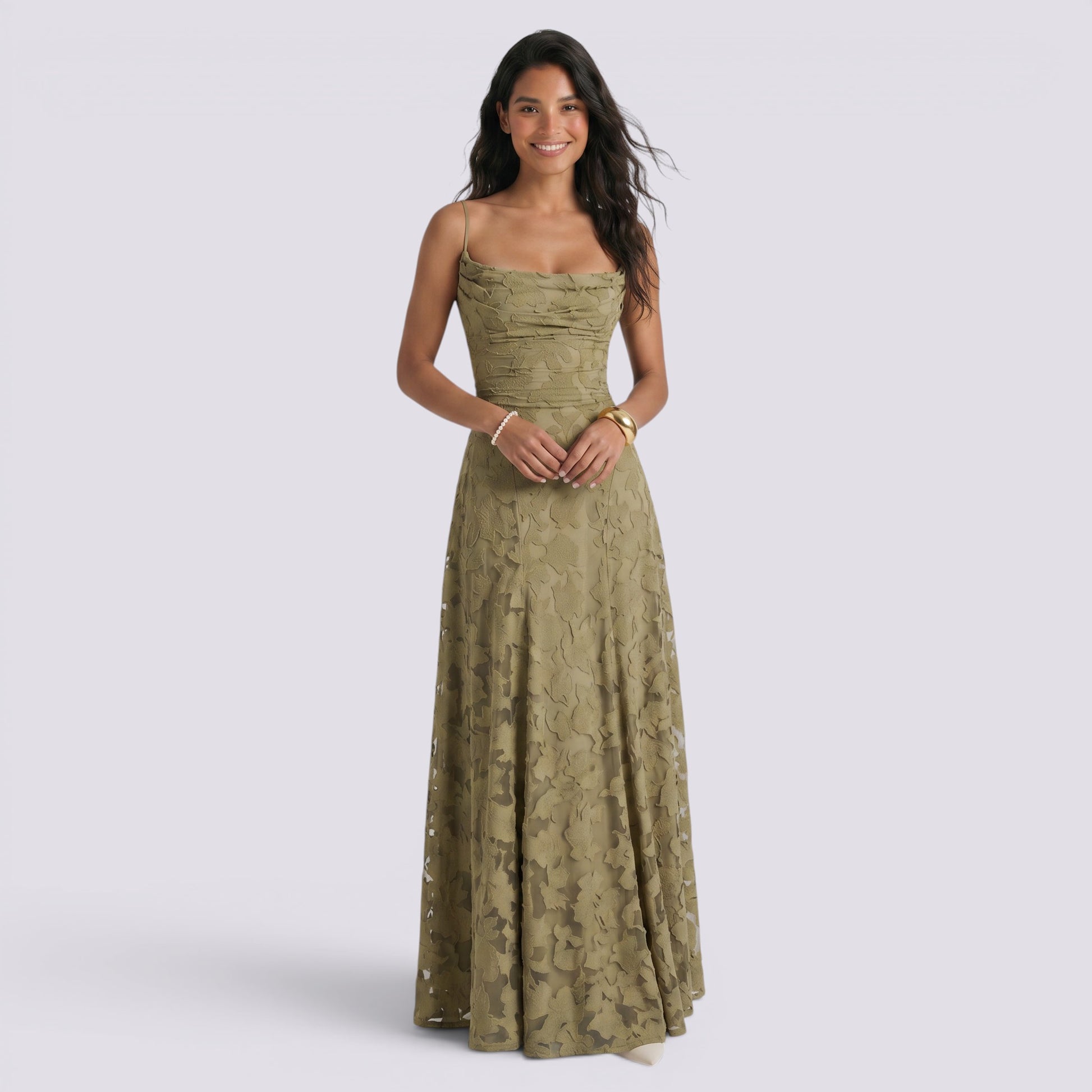 Vestido Largo Mujer Invitada Espalda Descubierta