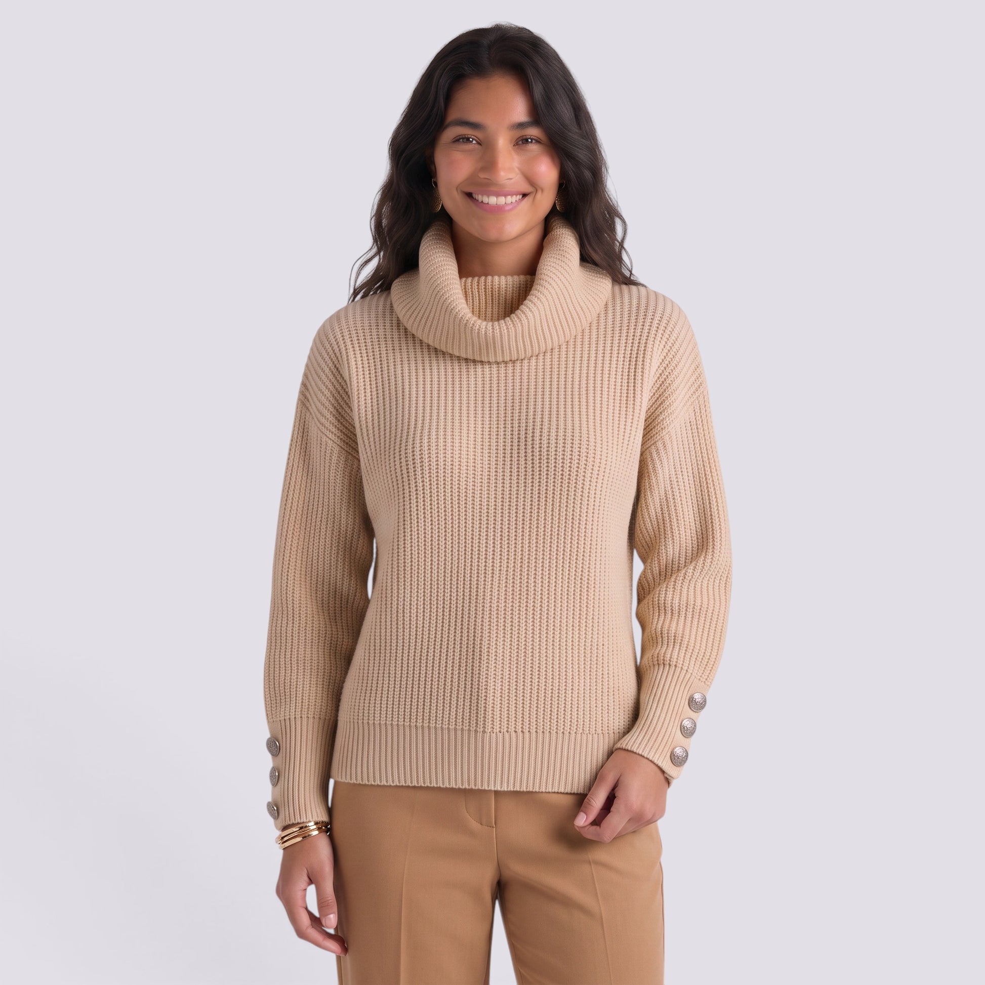 Jersey Mujer Cuello Solapa Manga Farol