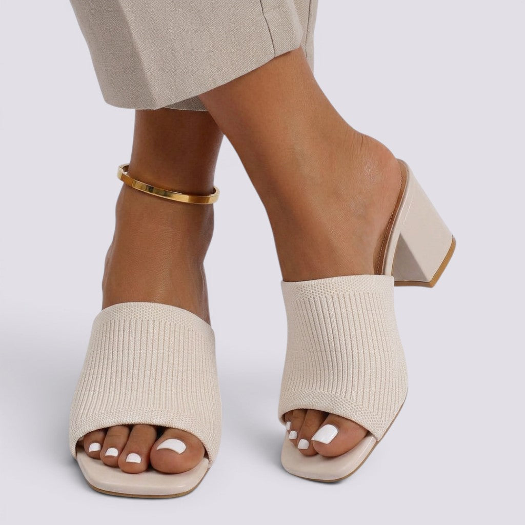 Sandalias Tacón Mujer Elegantes Punta Abierta