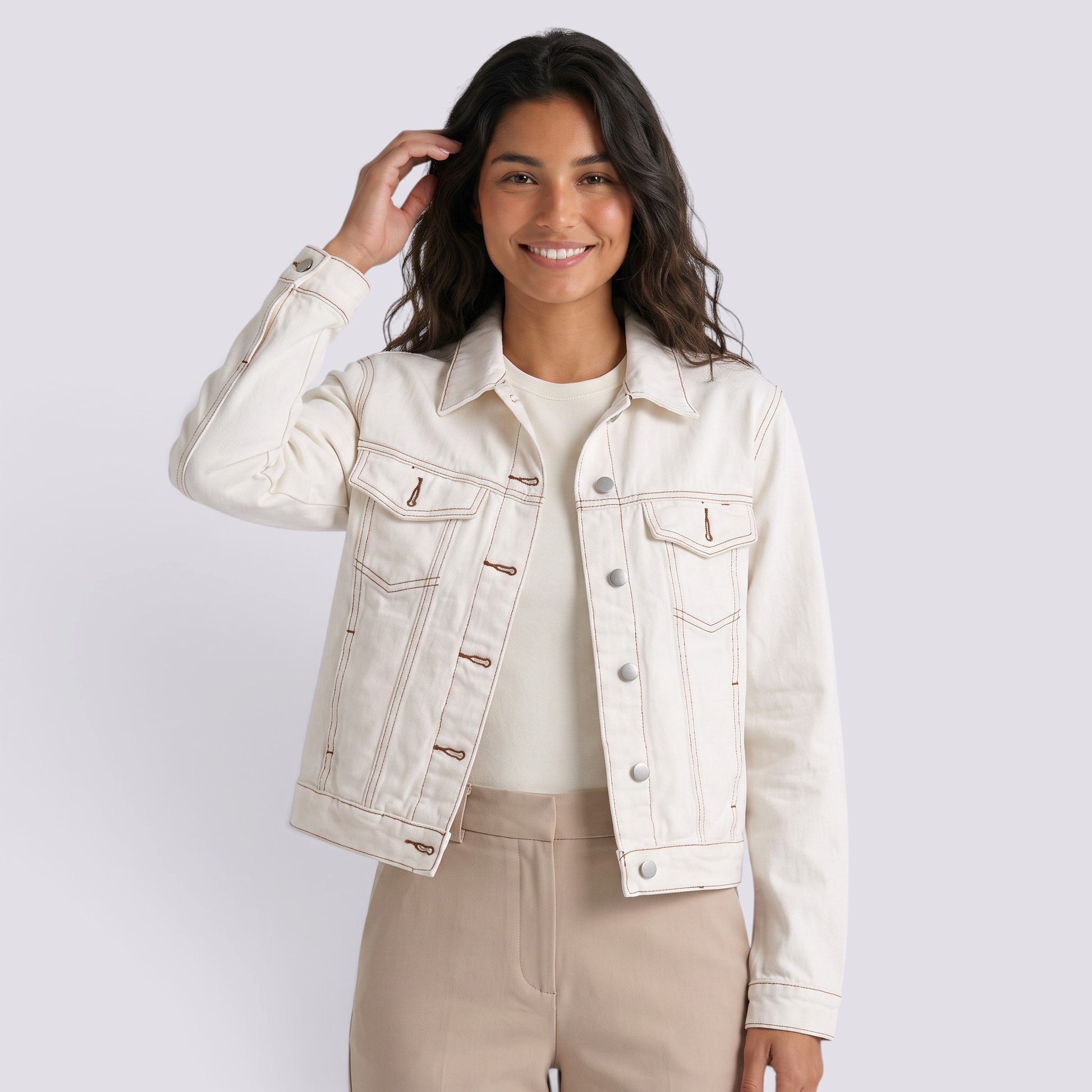 Chaqueta Vaquera Mujer Corte Recto Clásica