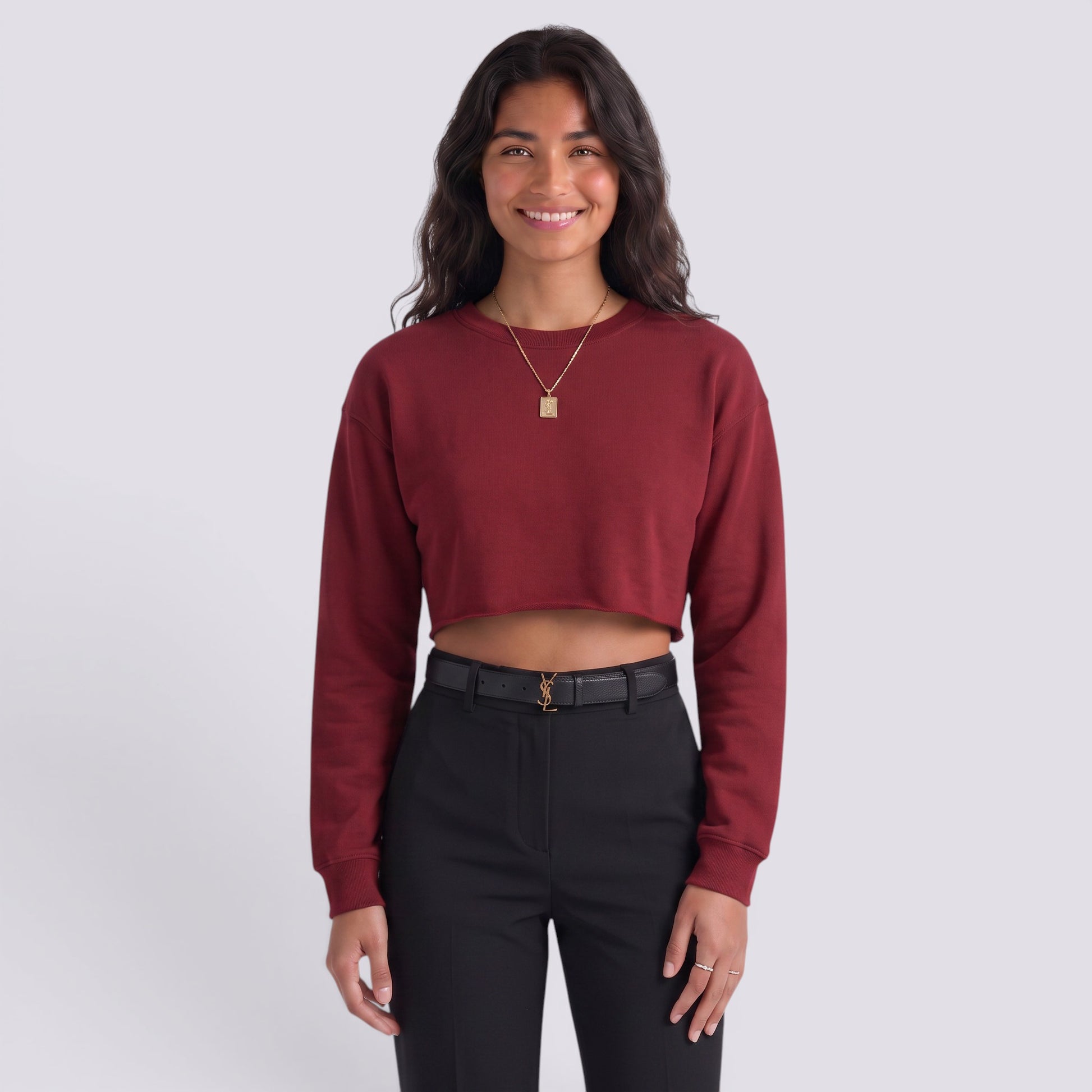 Camiseta Manga Larga Mujer Corta Entallada