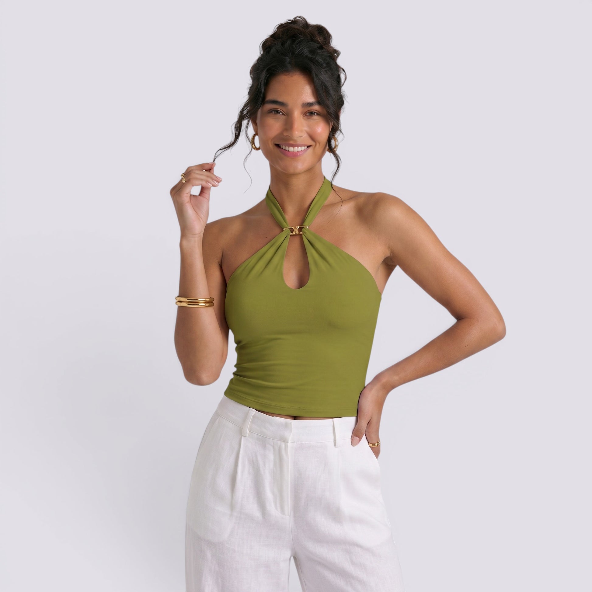 Top Halter Mujer Espalda Descubierta Fiesta