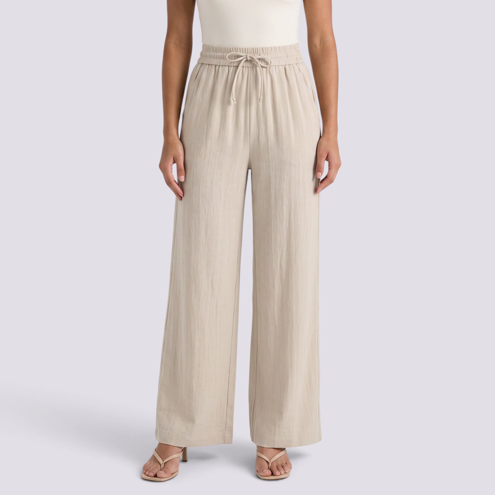 Pantalón Ancho Mujer Cintura Cordón