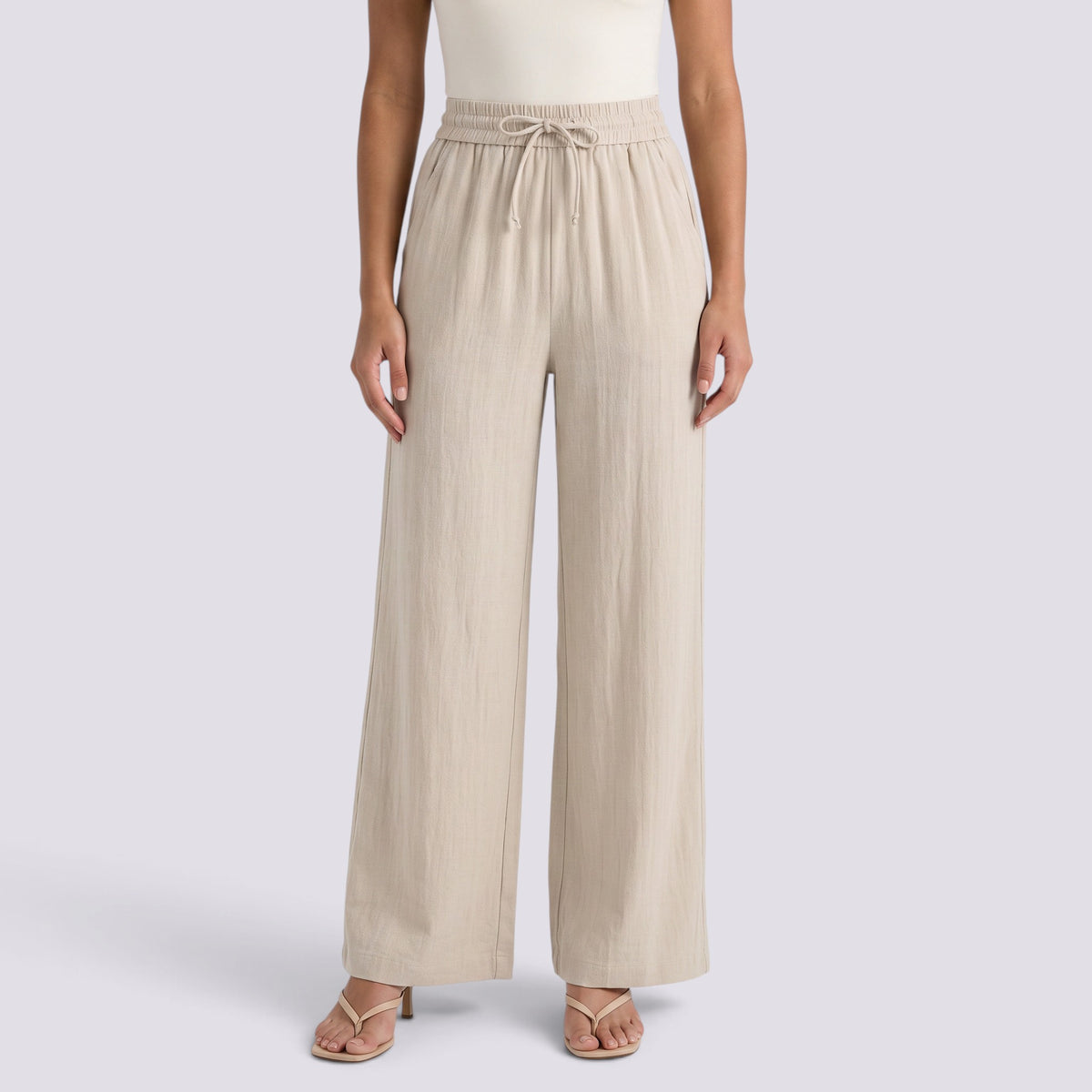 Pantalón Ancho Mujer Cintura Cordón