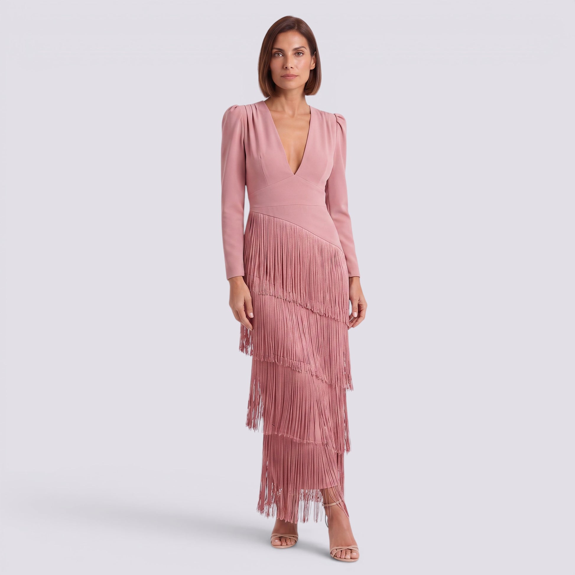 Vestido Largo Fiesta Mujer Escote V