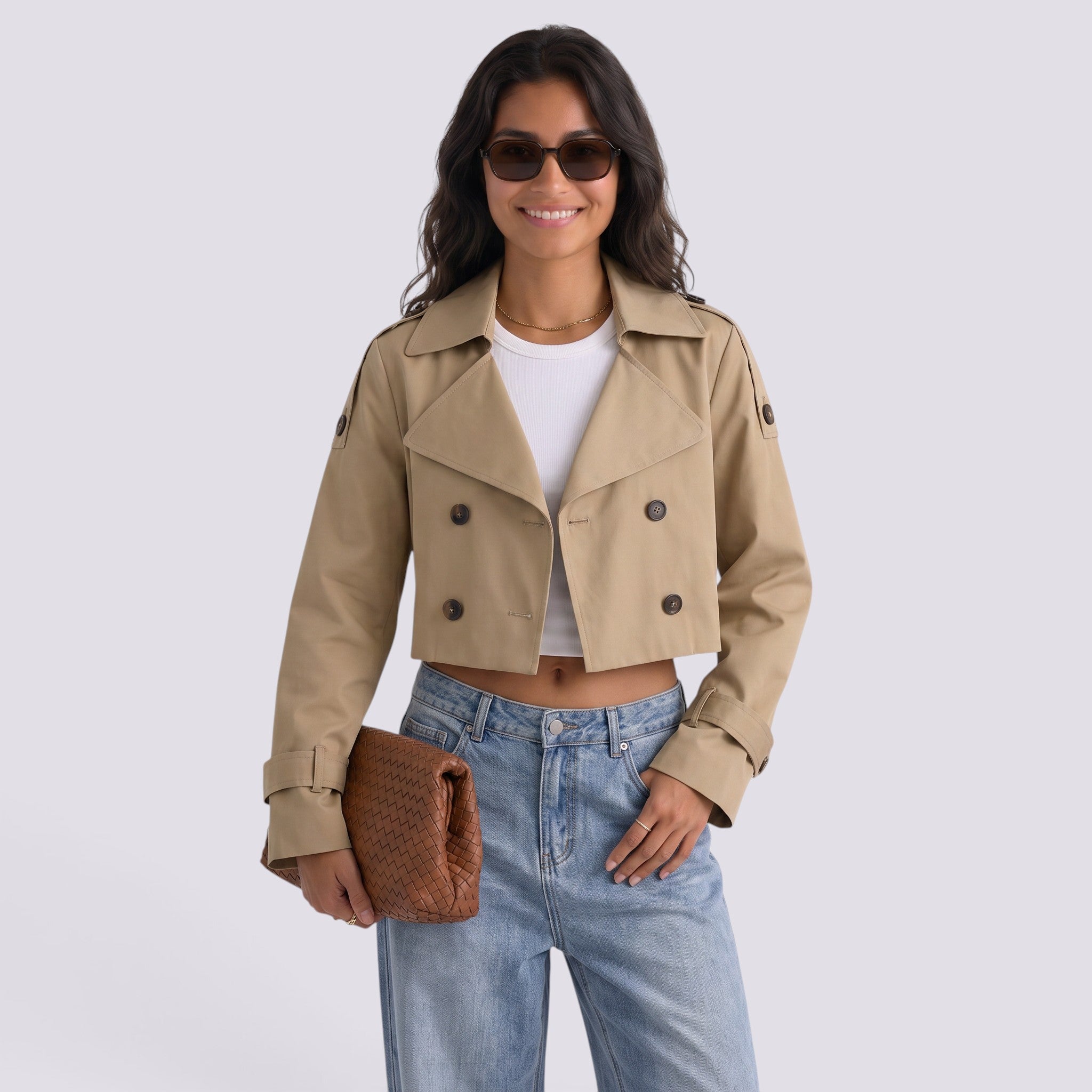 Chaqueta Corta Mujer Doble Botonadura
