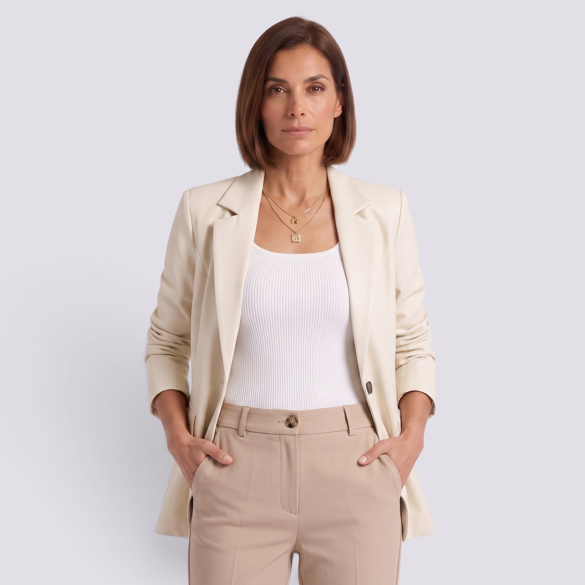 Blazer Mujer Entallado Un Botón