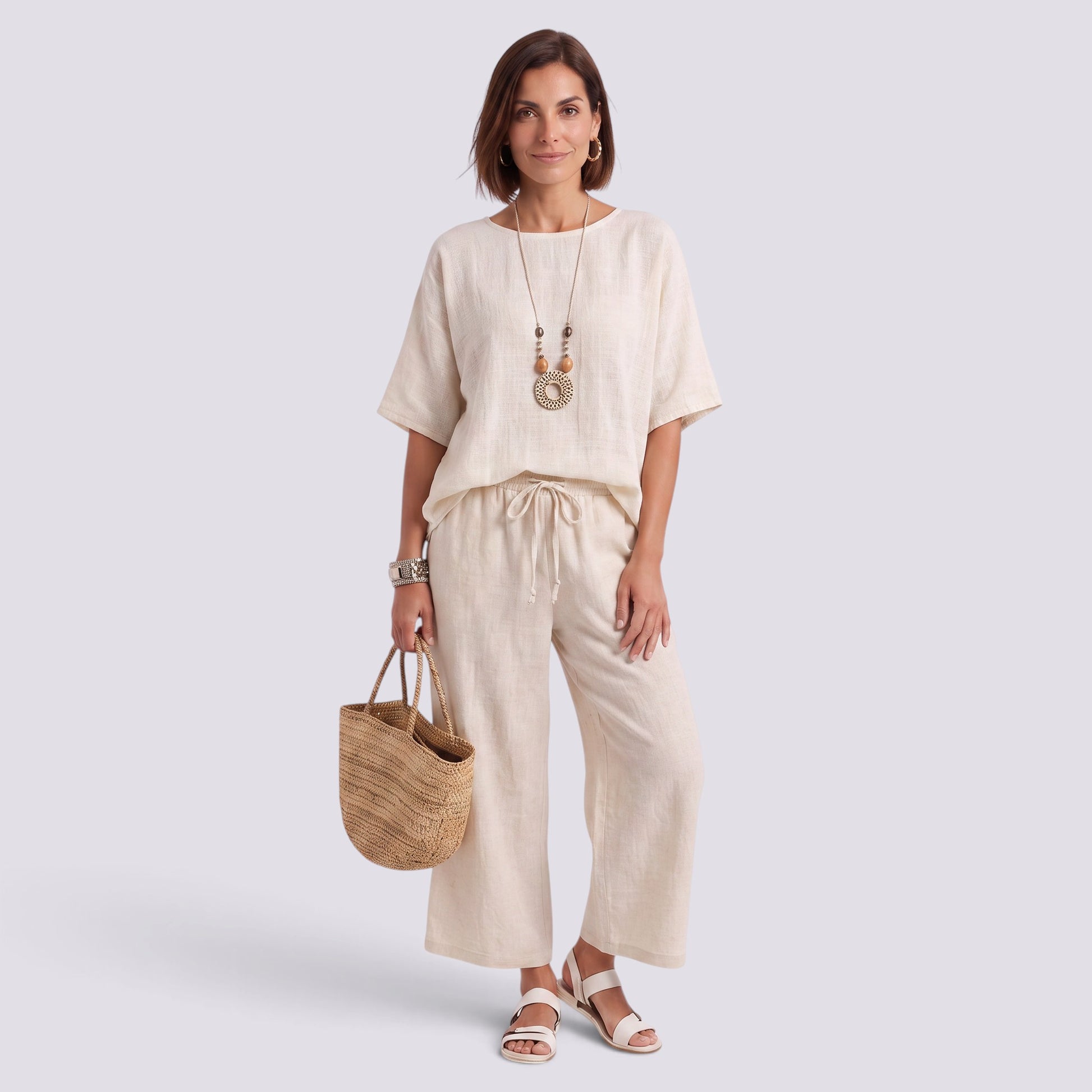 Conjunto Rayas Pantalón Ancho Mujer