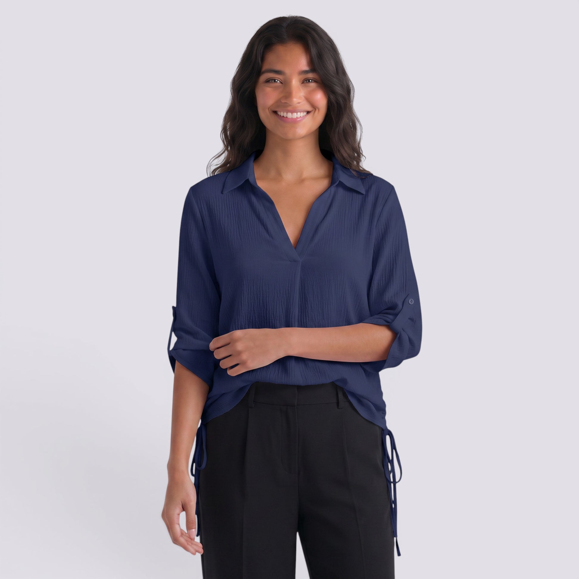 Camisa Playera Mujer Cordones Laterales