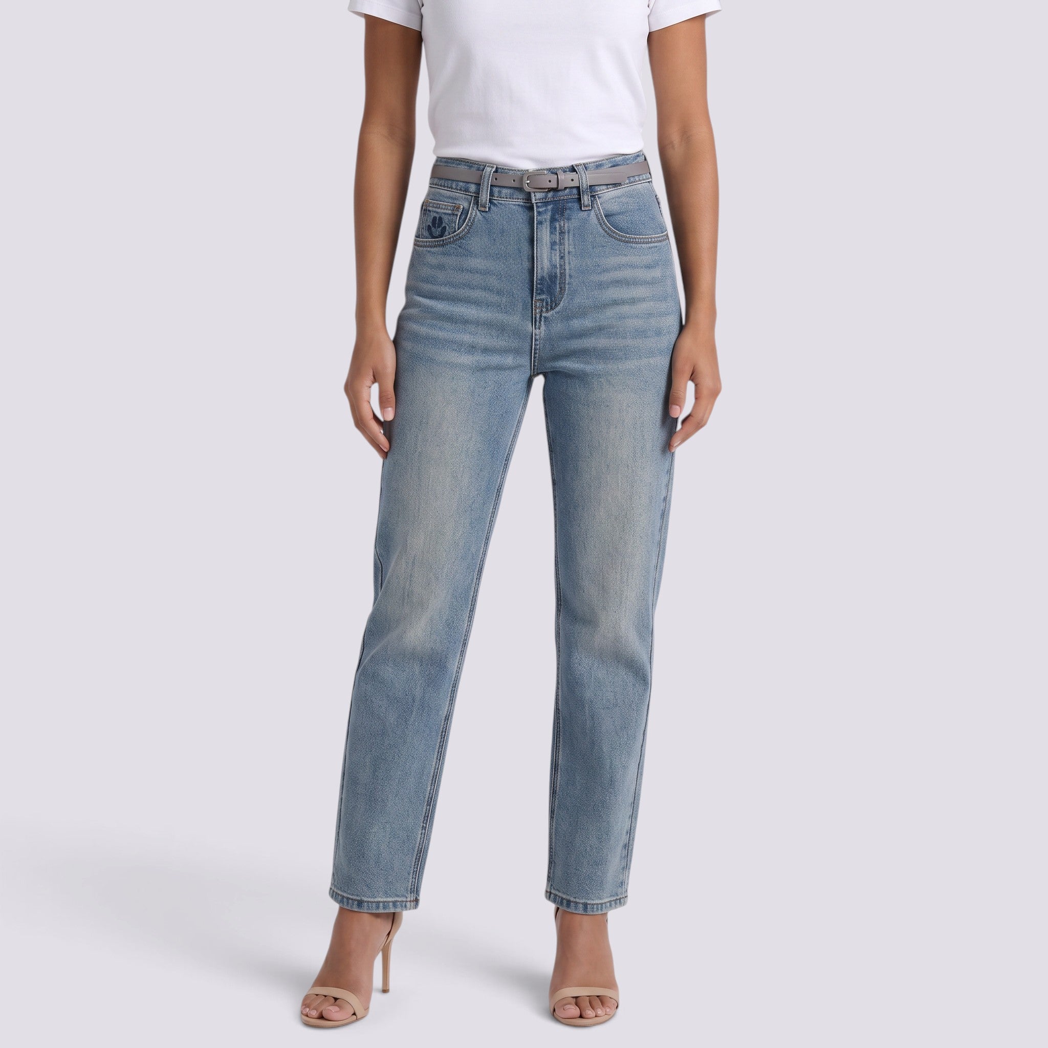 Pantalón Vaquero Mujer Recto Tiro Alto