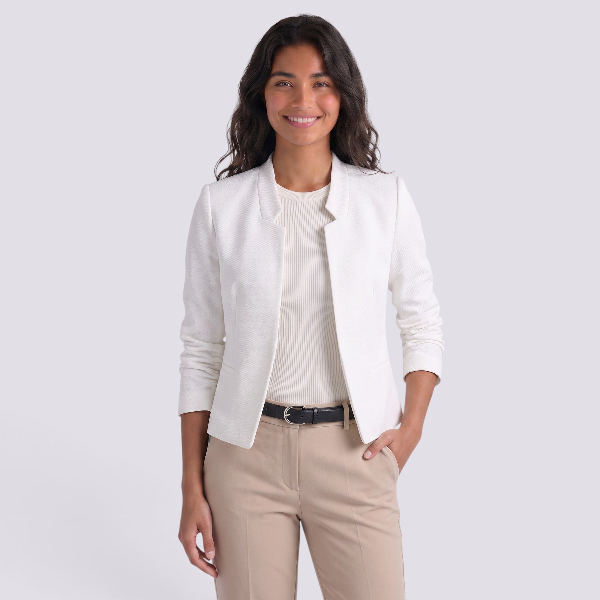Blazer Mujer Entallado Cuello Mao