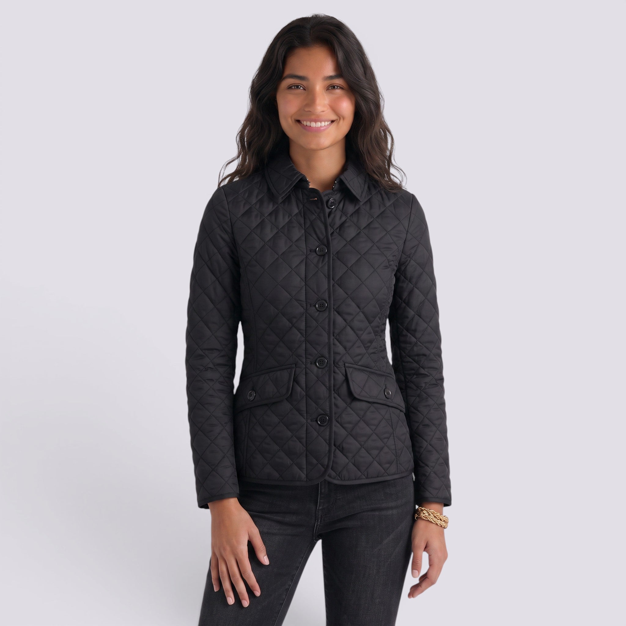 Chaqueta Acolchada Mujer Elegante con Solapa