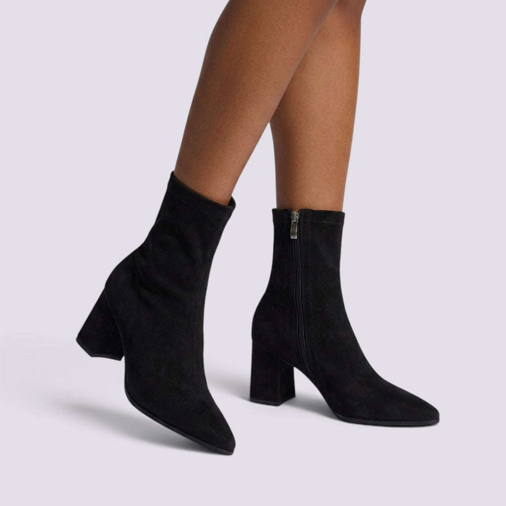 Botines Mujer Tacón Alto Forro Cálido