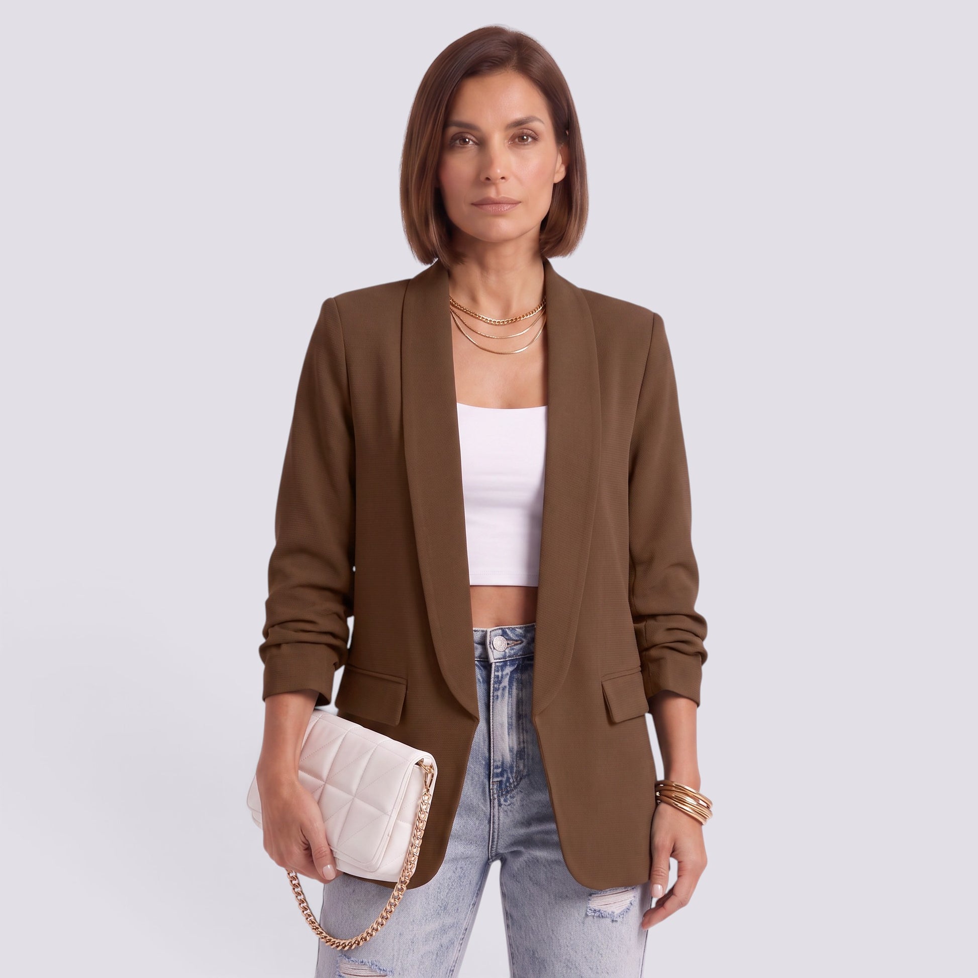 Blazer Mujer Entallado Elegante Corte Profesional