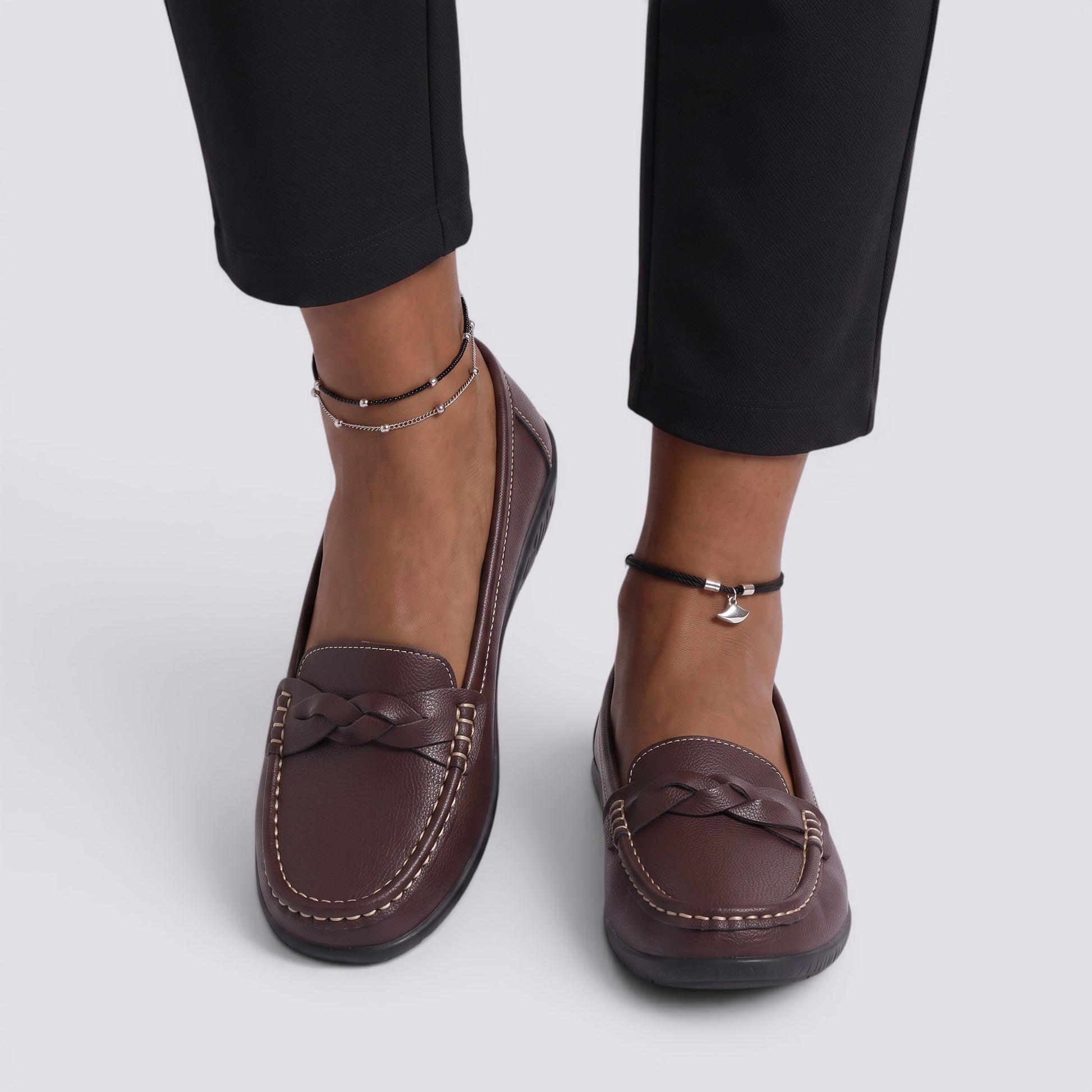 Mocasines Mujer Cómodos y Elegantes Planos Costura Vista