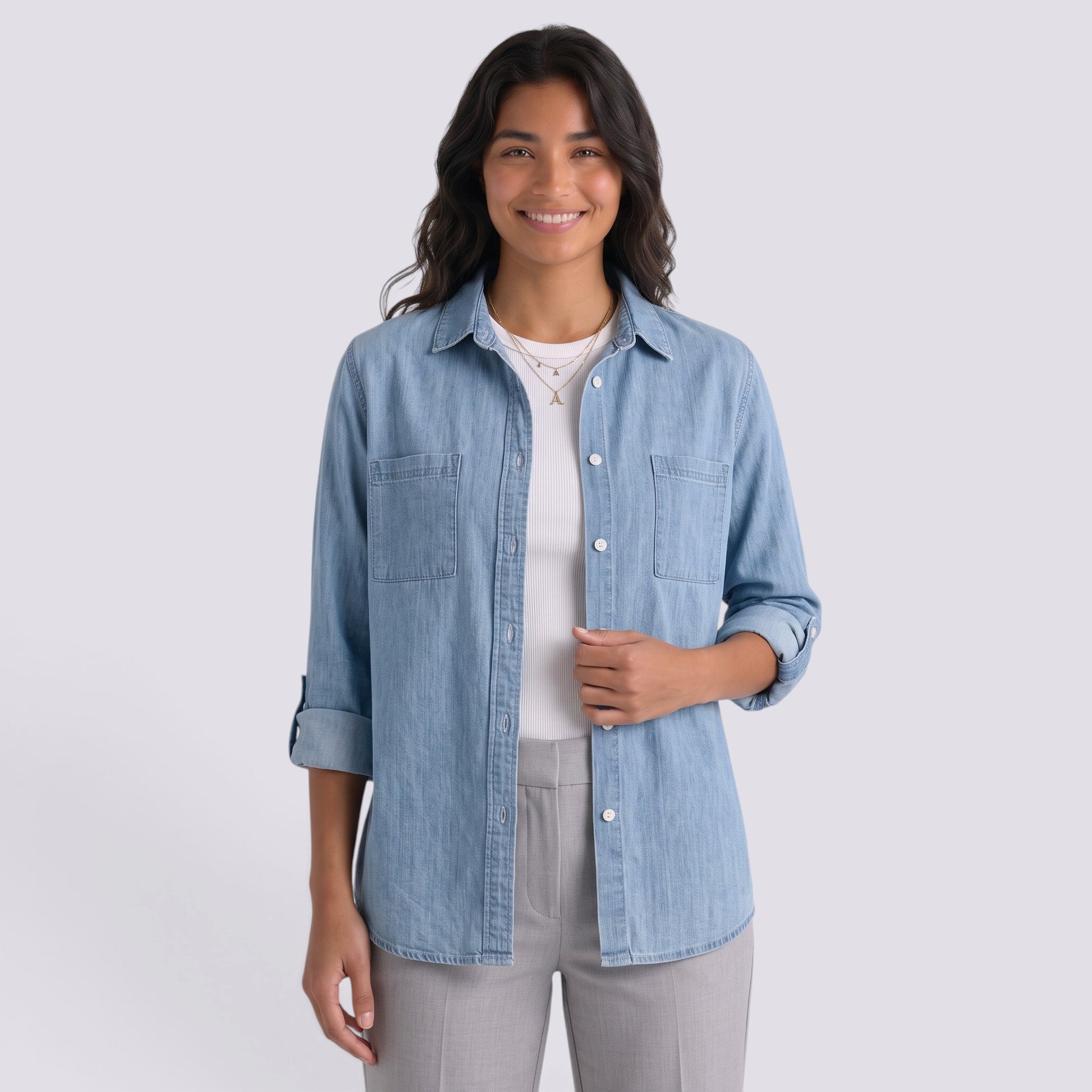 Chaqueta Mujer Vaquera Corte Holgado Doble Bolsillo