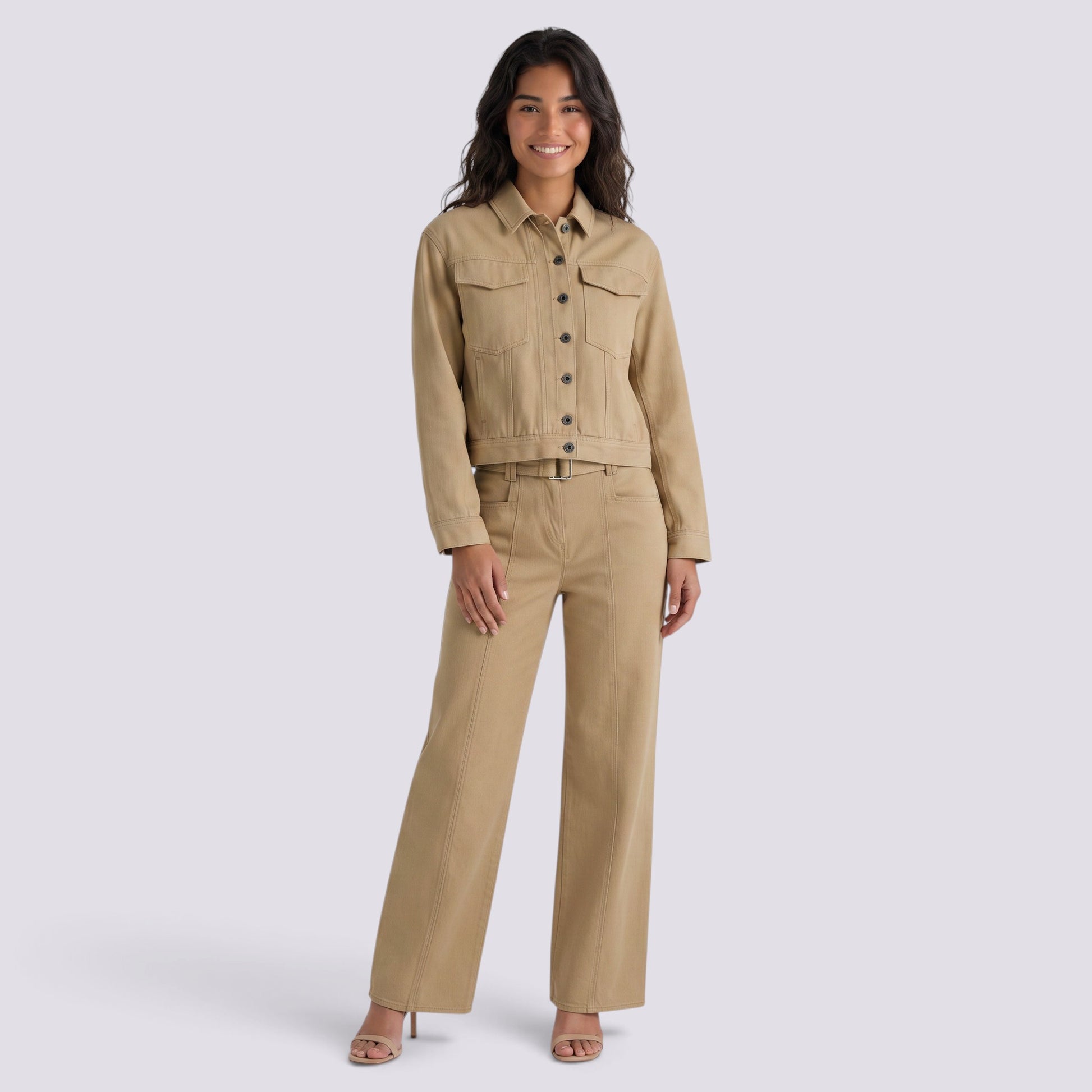 Conjunto Vaquero Mujer Chaqueta Pantalón Ancho