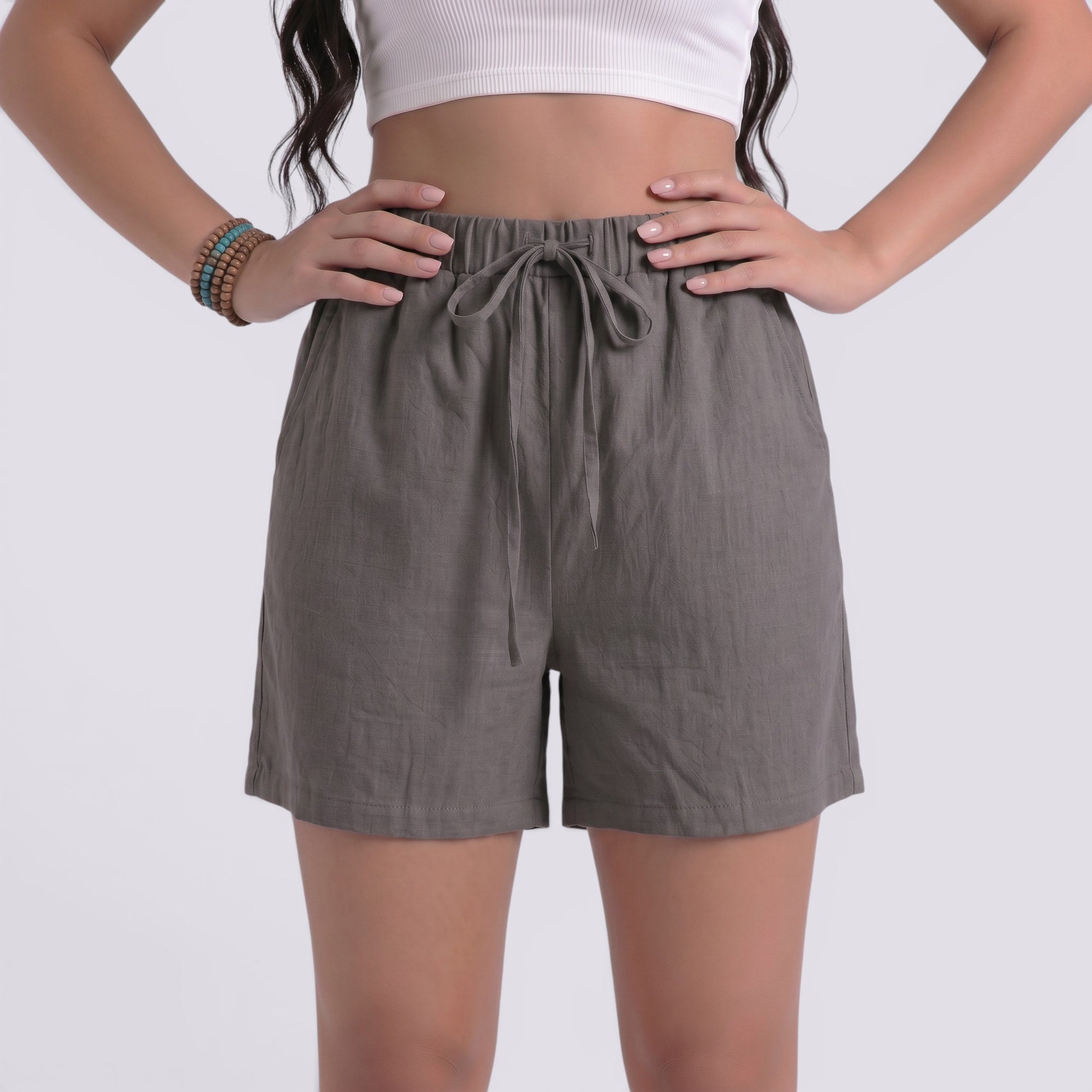 Shorts Lino Mujer Verano Elegante