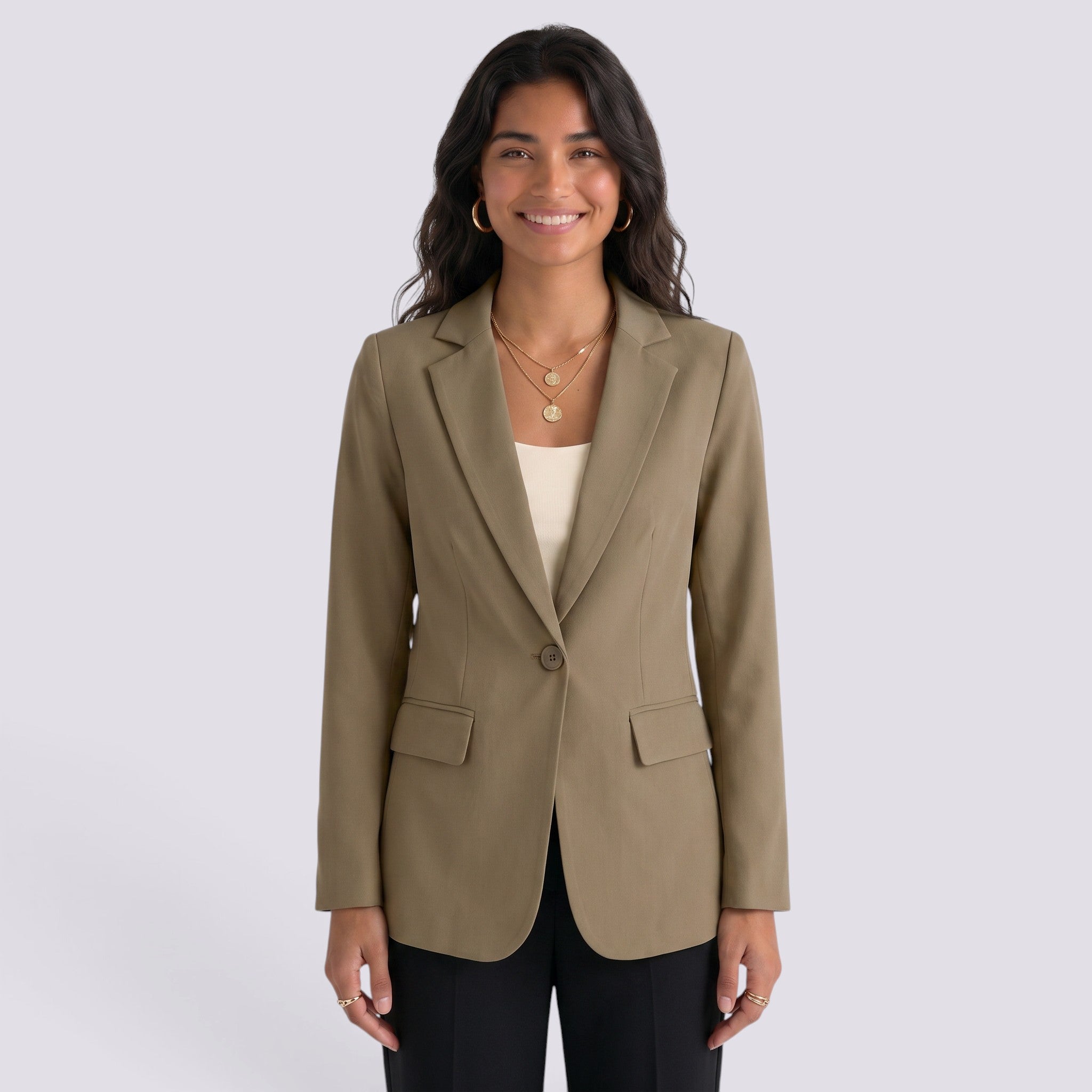 Blazer Mujer Entallado Corte Clásico
