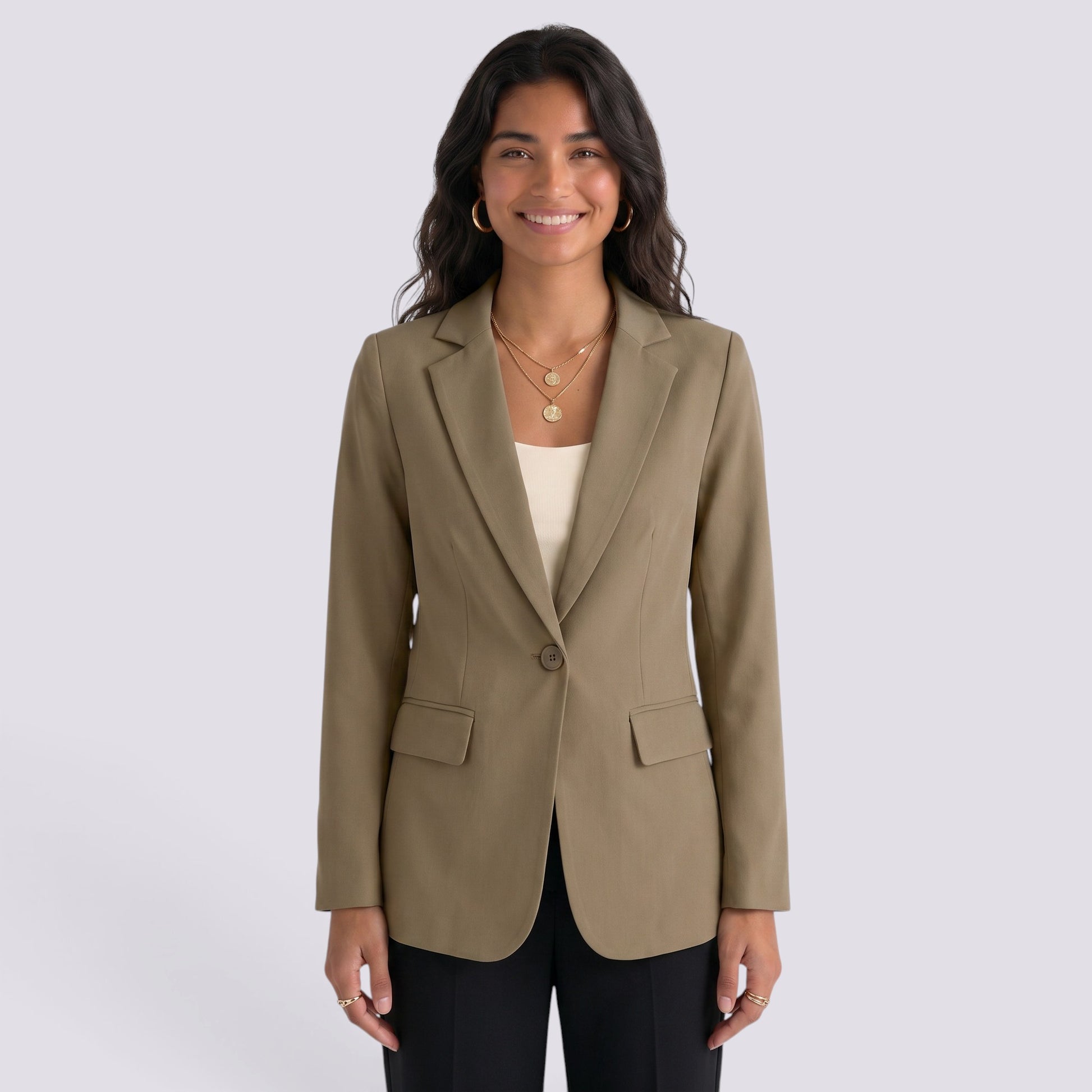 Blazer Mujer Entallado Corte Clásico
