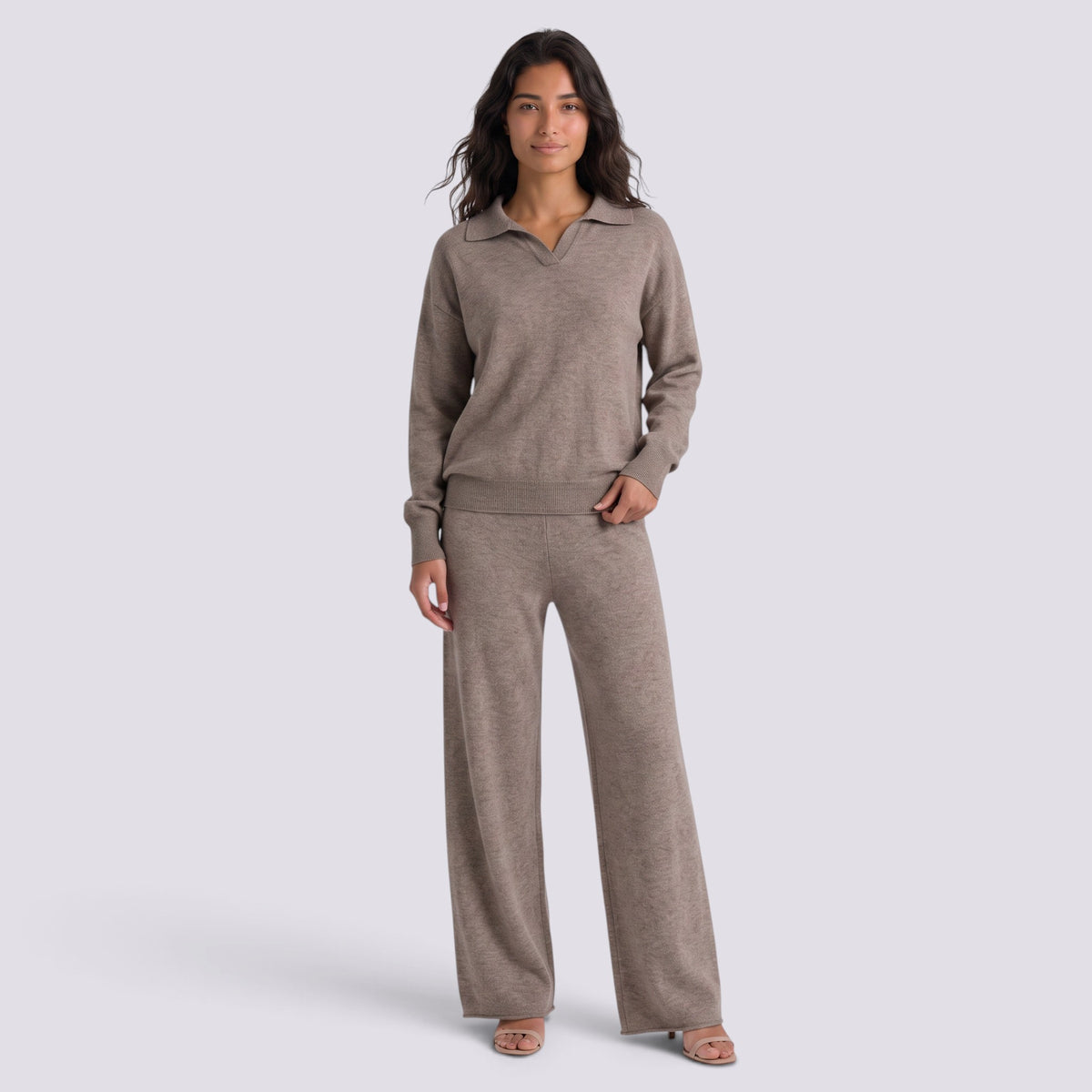 Conjunto Punto Mujer Polo Pantalón Ancho